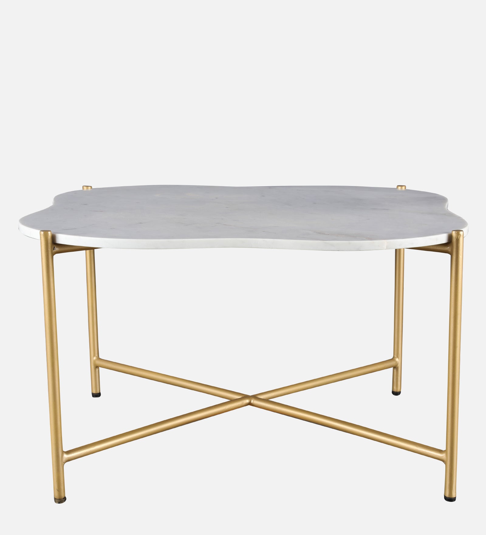 Clara Marble Top Center Table in White Colour