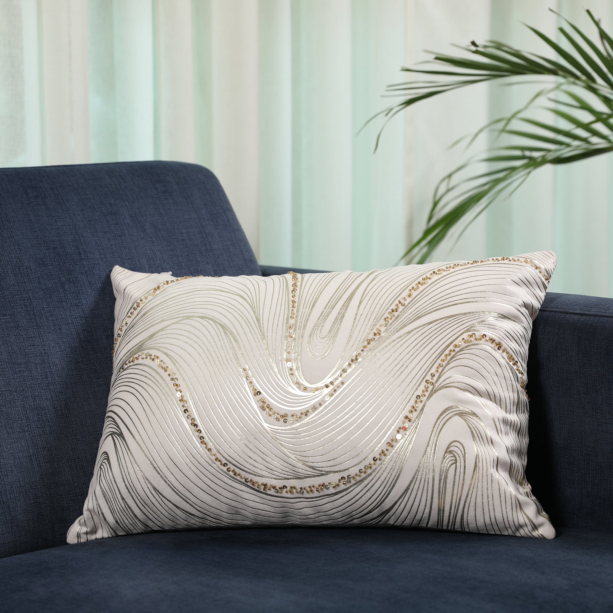 Swarna Cushion Cover White, 30x50cm