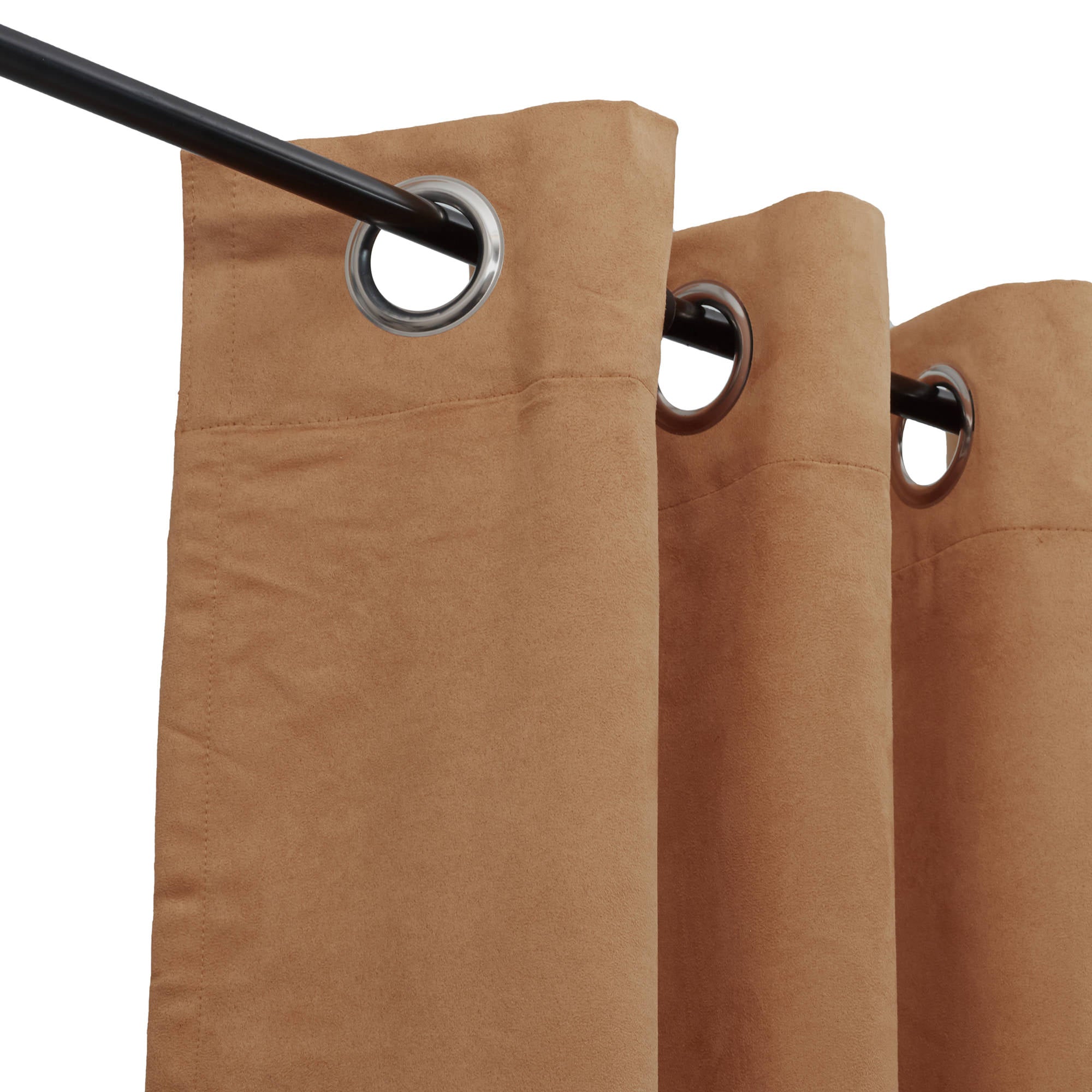 Nora Shades Solid Suede Dim Out Window Curtain 5 Feet in Brown Colour