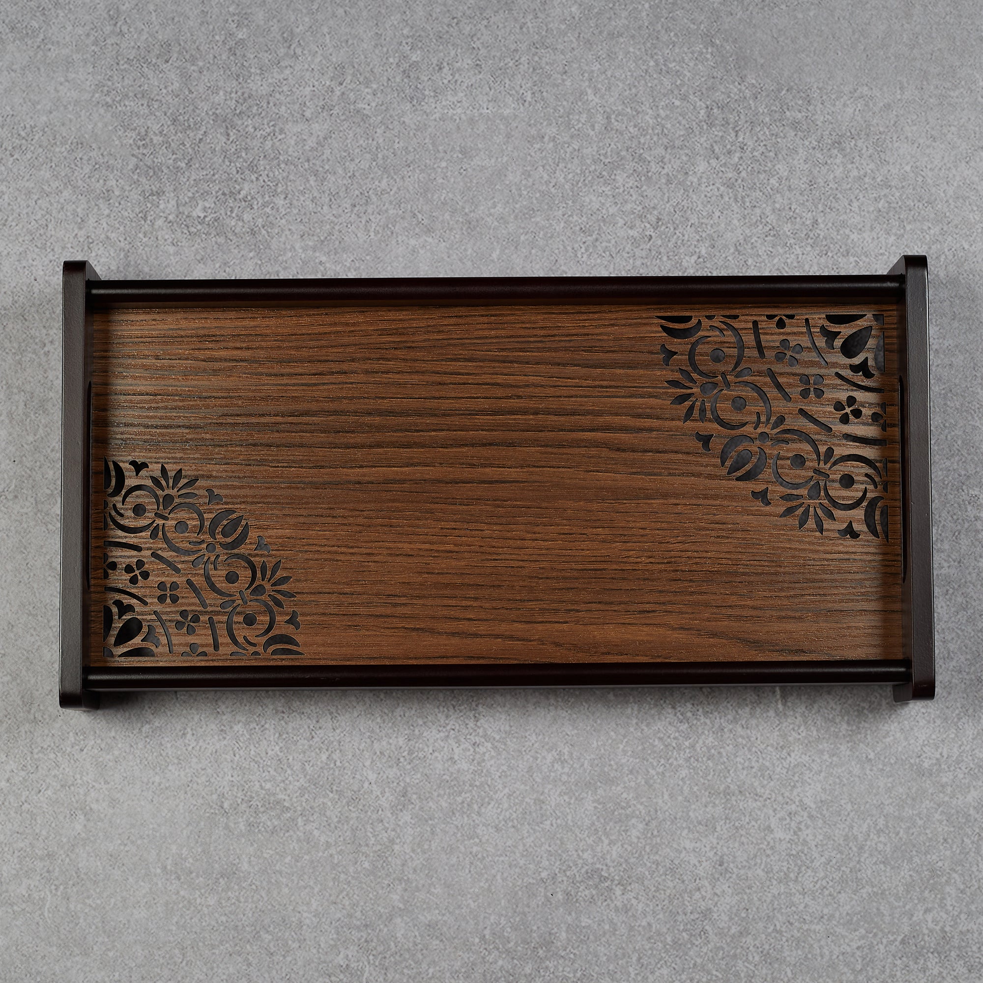 Reversible Dark Wenge Engineered Wood Tray Small in Multi Colour