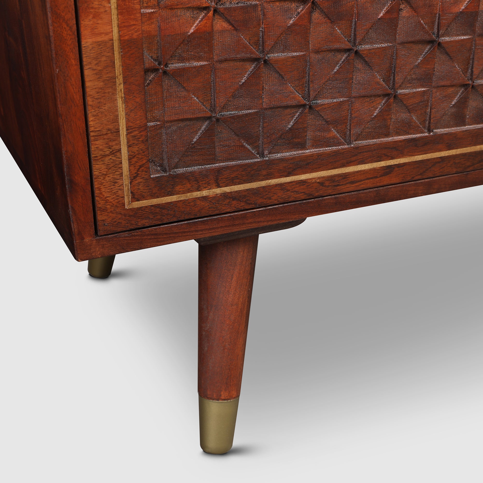 Phoolkari Full Height TV Unit in Honey Finish Colour