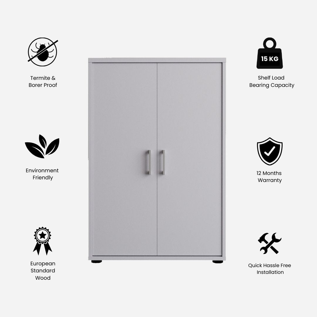 Henley Engineered Wood Multipurpose Cabinet in White Colour