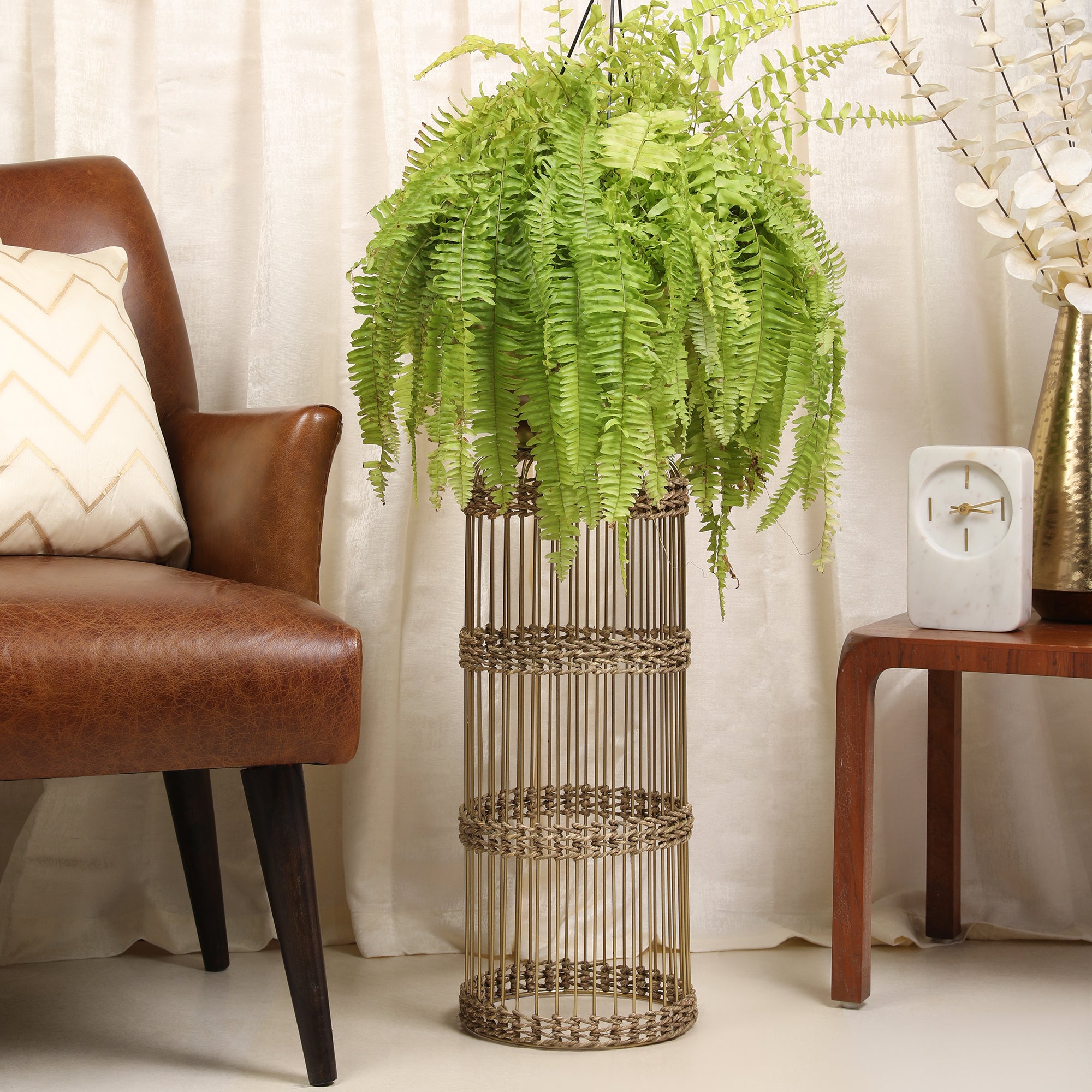 Cosmos Metal Planter 82 cm in Gold Colour