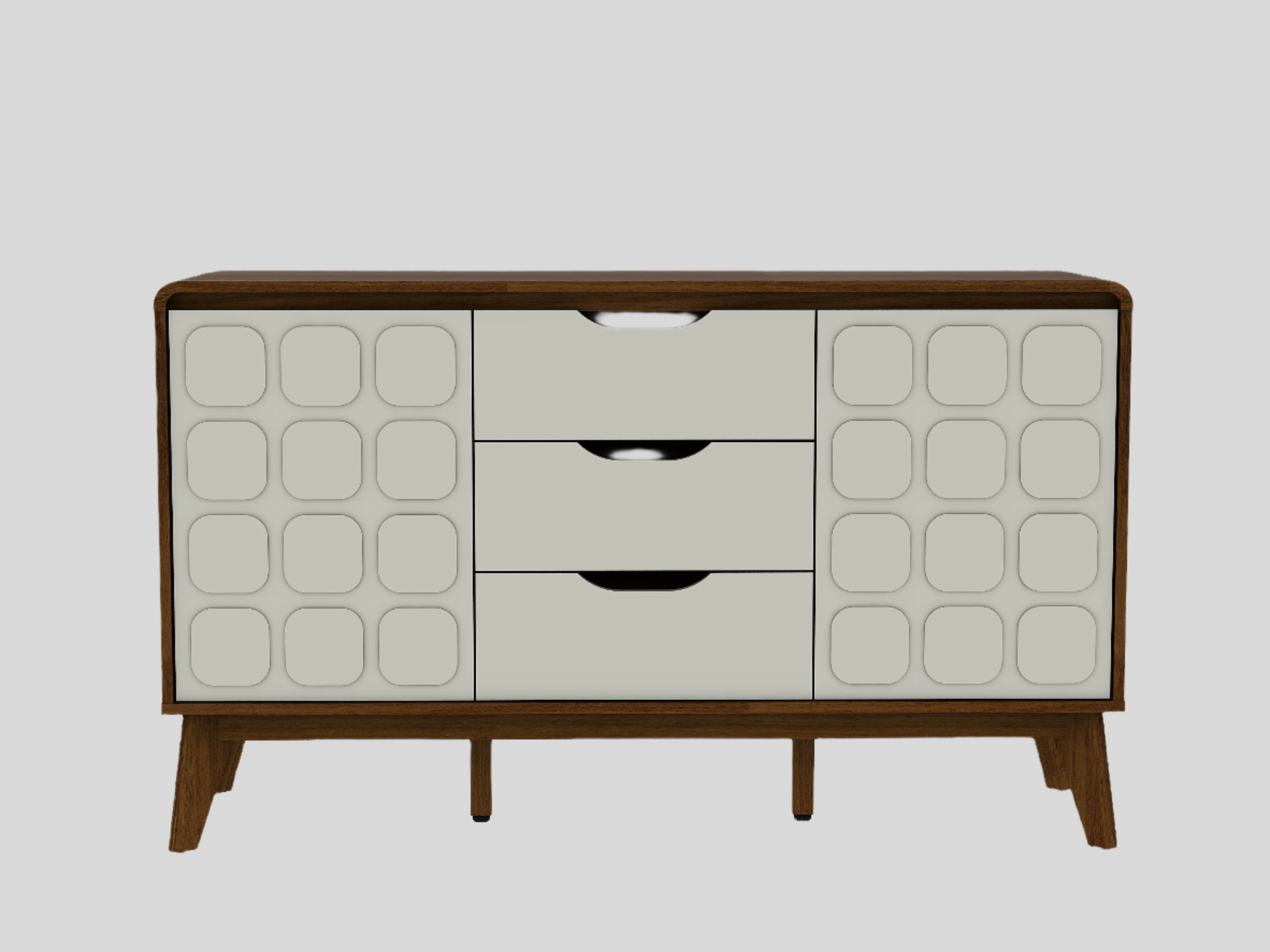 Opus Sideboard in White & Walnut Colour