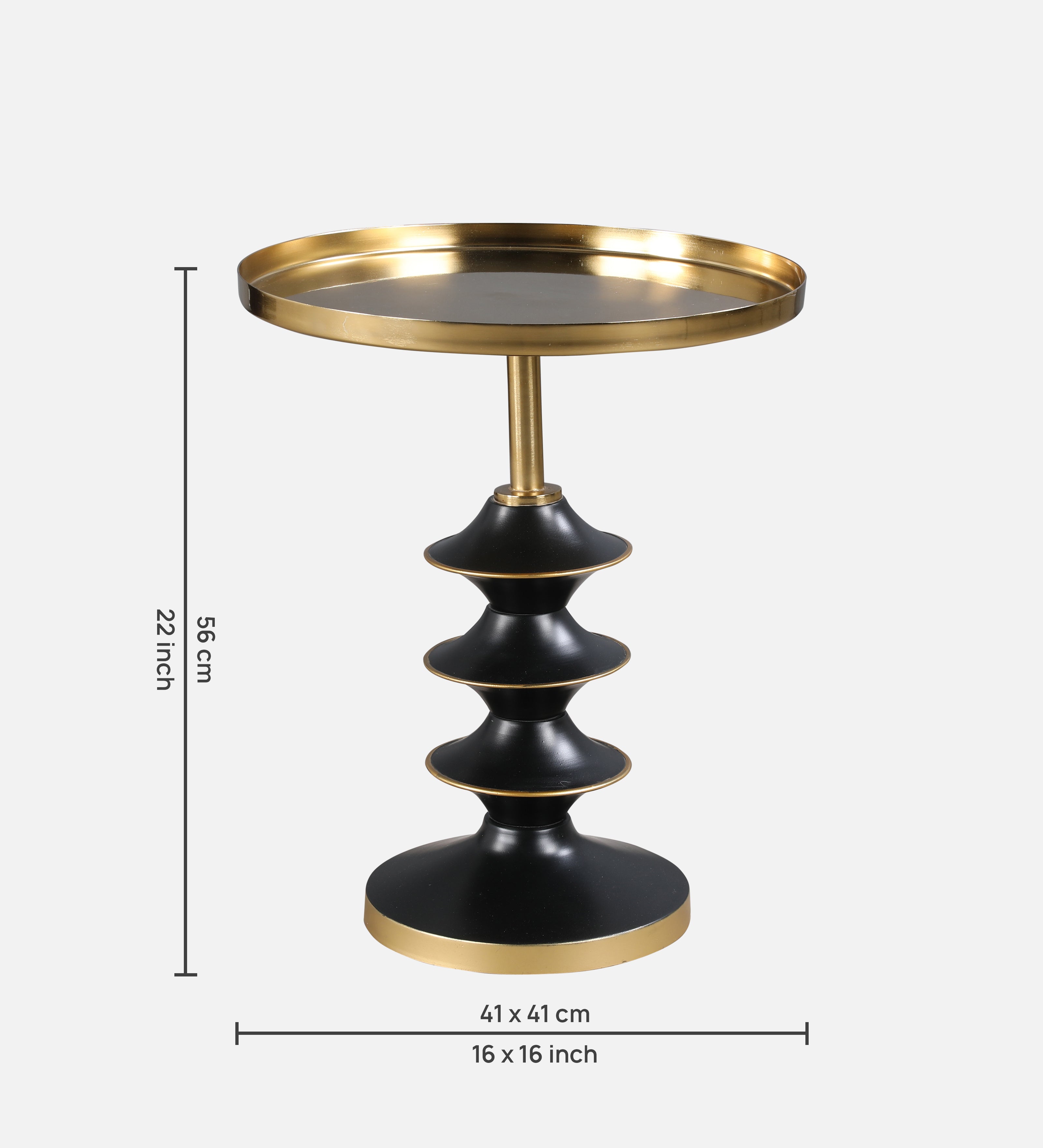 Rufus Metal Table in Black & Gold Colour