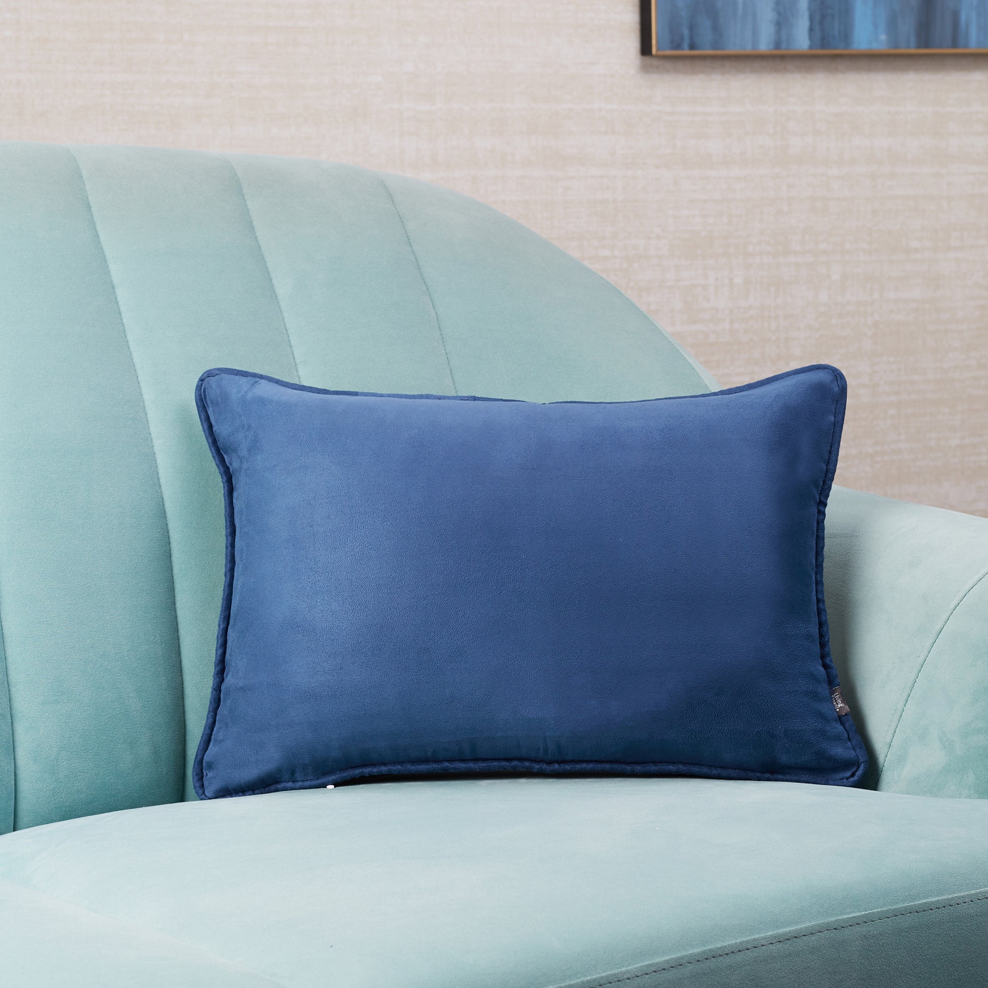 Nora Shades  Reversible Solid Cushion Cover 30X45 Cm in Navy Colour