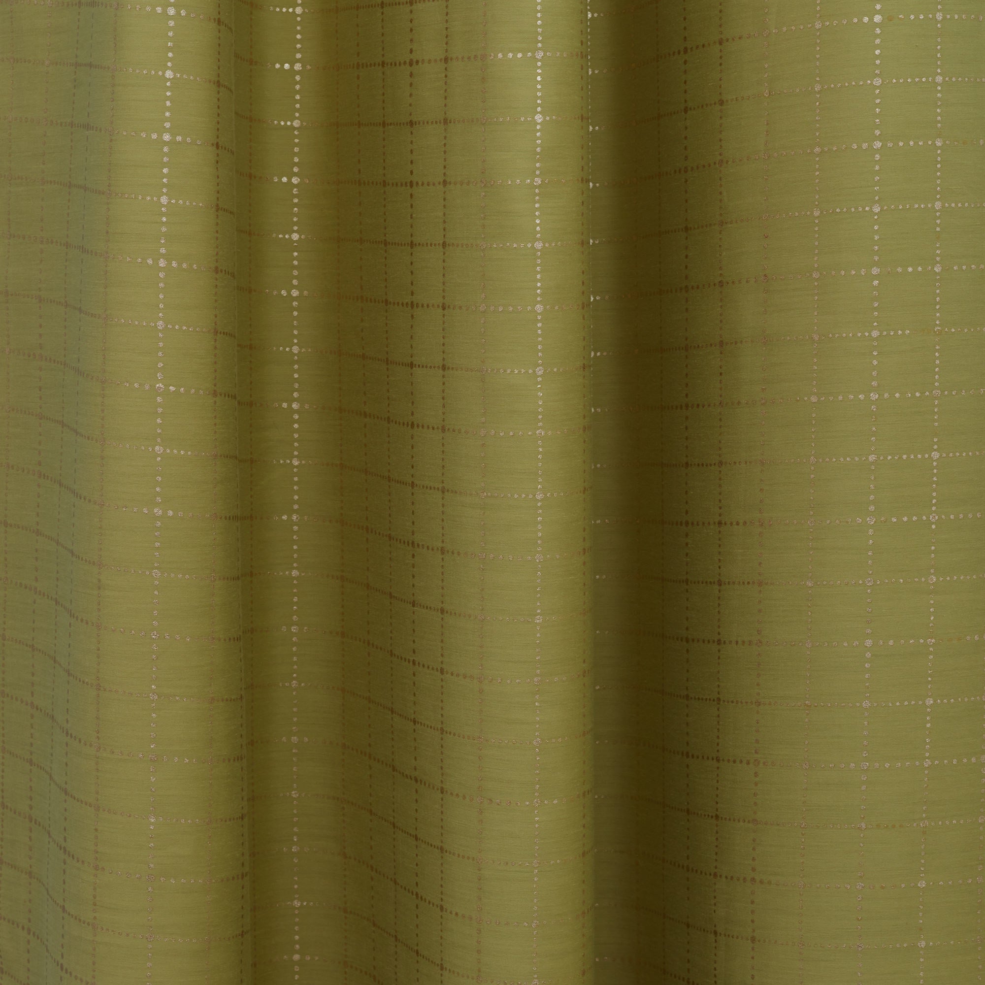 Emilia Set of 2 Foiled Double Layered Black Out Door Curtains 7 Feet in Citron Colour