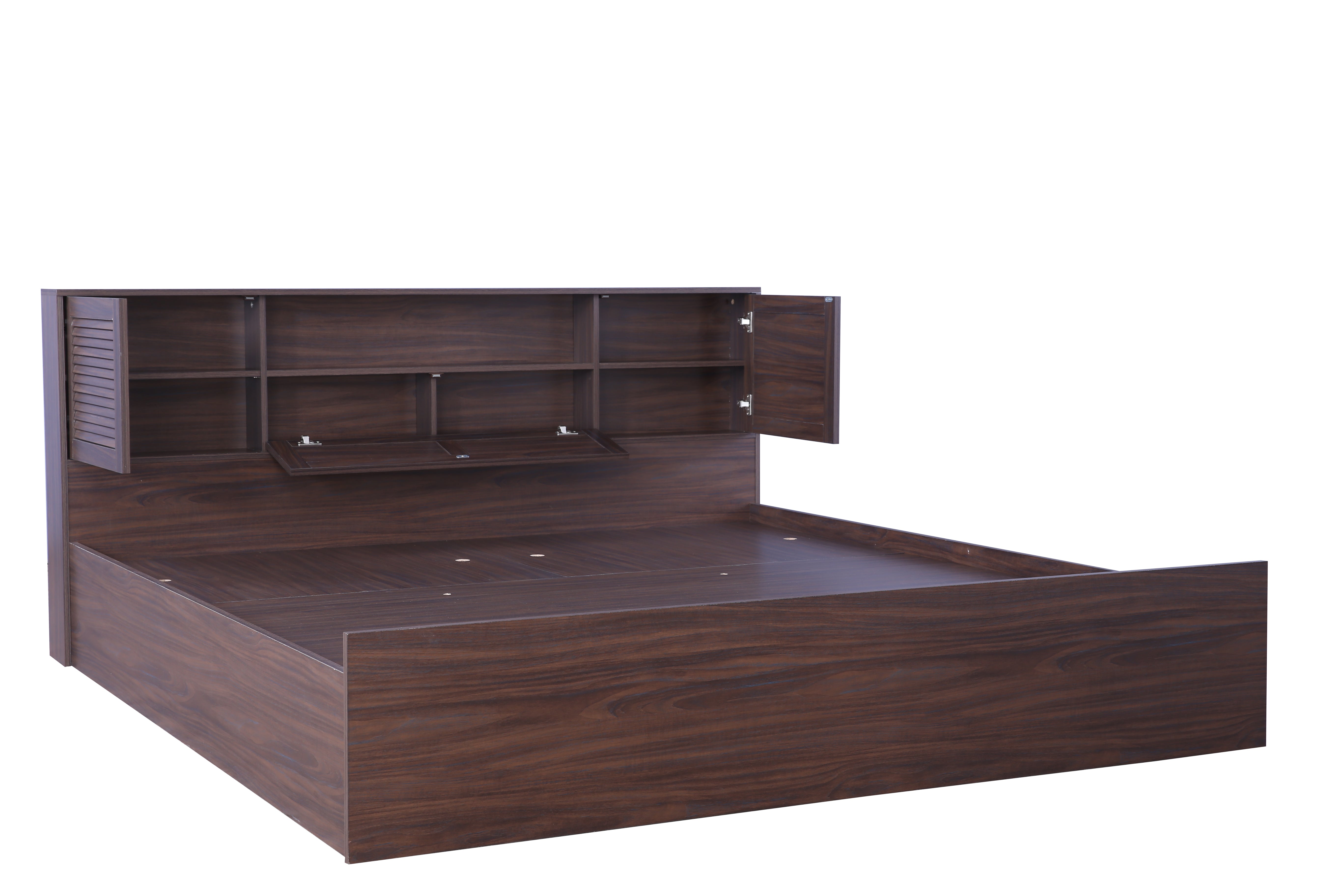 Bolton King Bed with Hydraulic storage in Walnut Colour