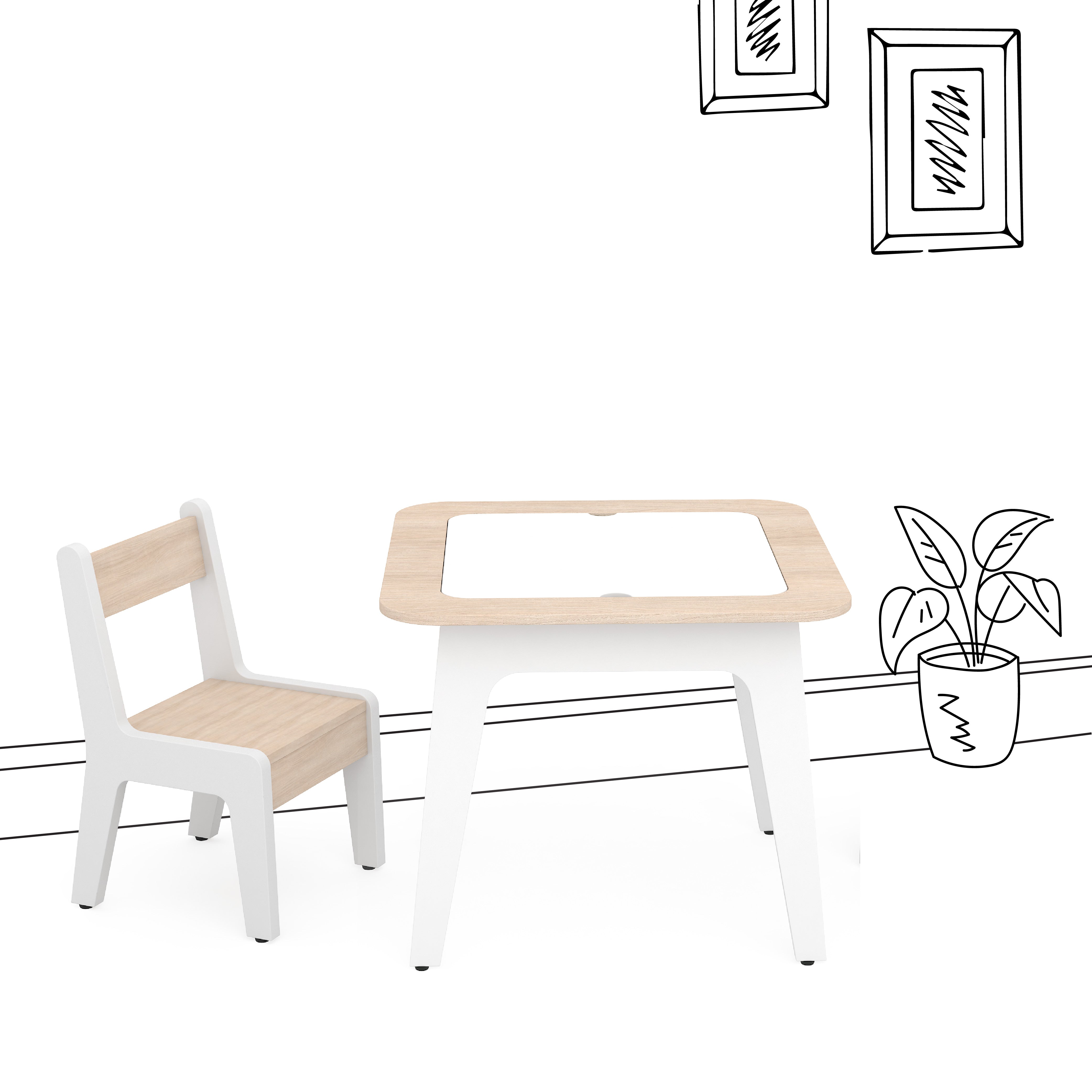 Roobik Activity Table & Chair in Chestnut Colour