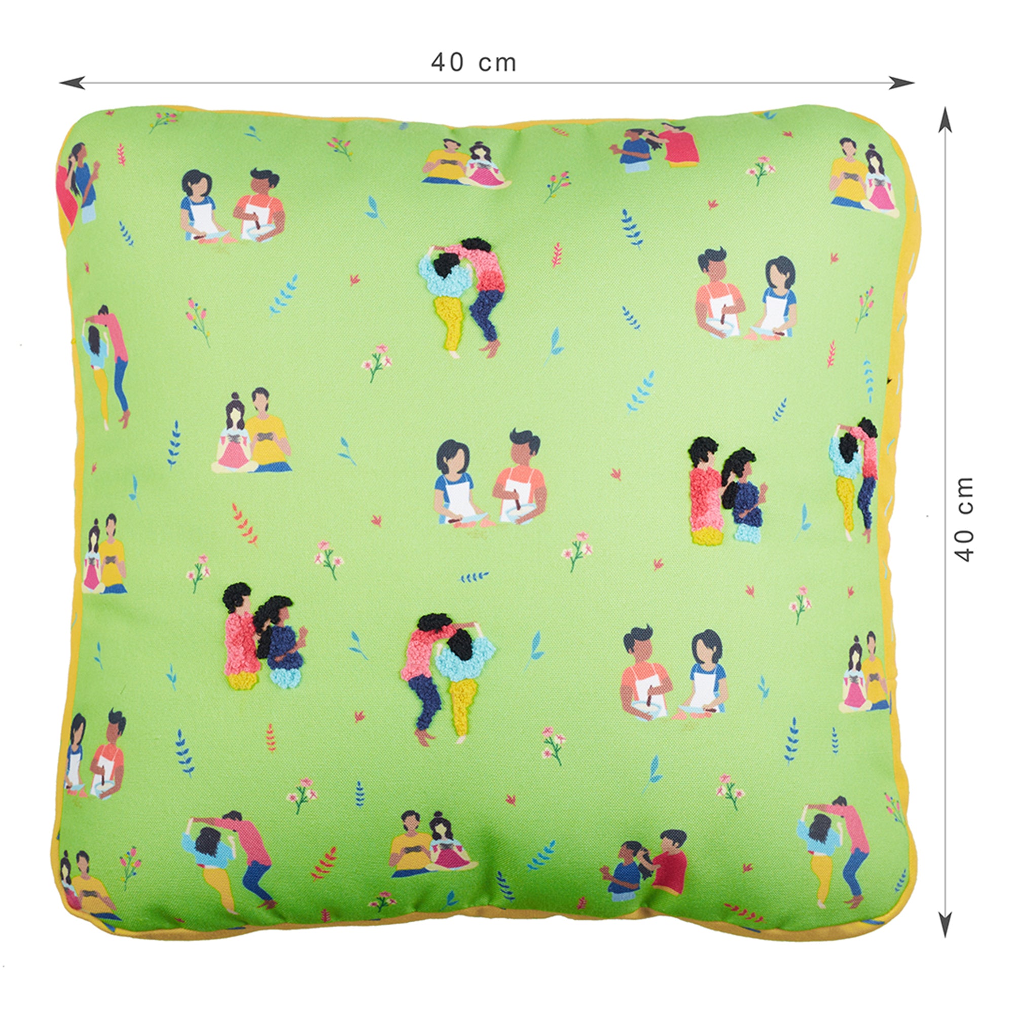 Good Life  Reversible Little Things Digital Printed Shaped Cushion 40x40 Cm in Navy Colour