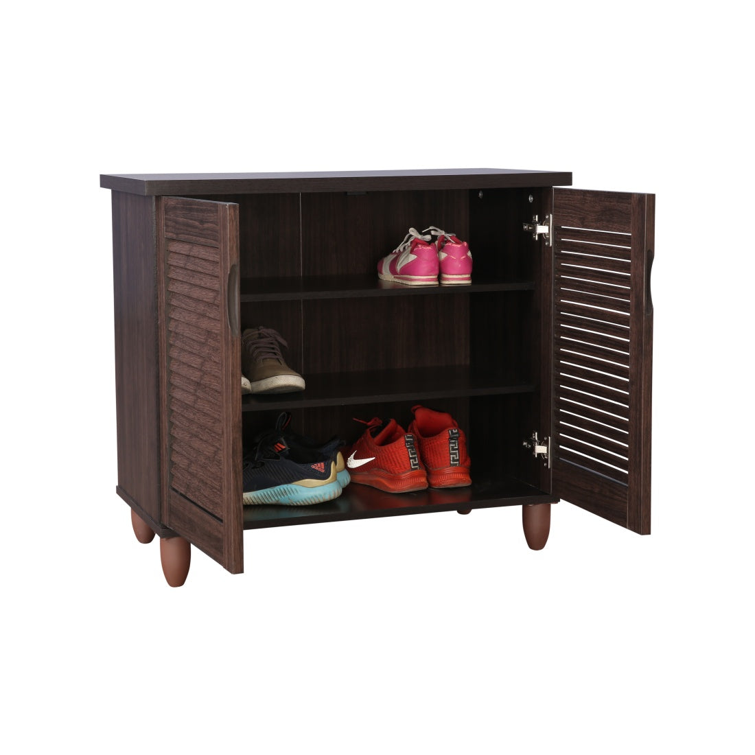 Riveria Engineered Wood Shoe Rack in Wenge Colour