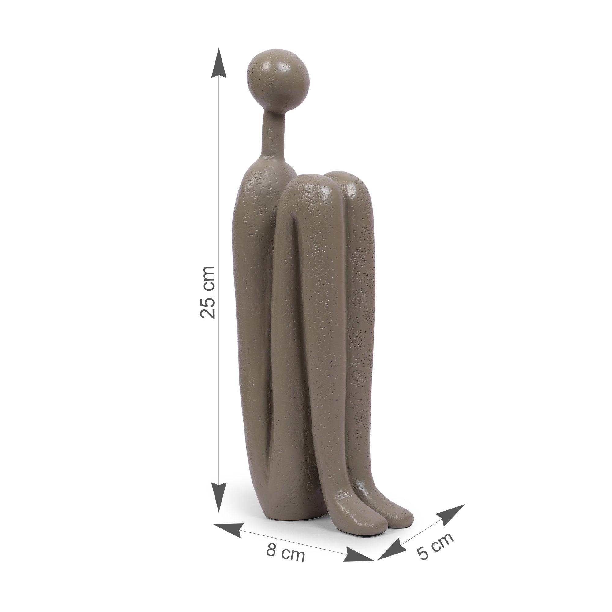 Miraya Modern 2pc Book End Polyresin Hand Finished Taupe 26cm by Living Essence