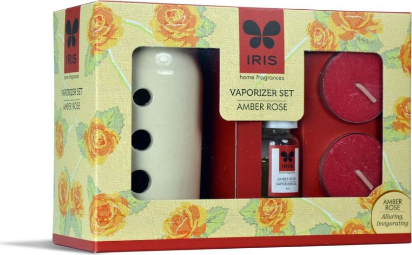 Vapourizer Set Ceramic 5Ml With 2 Tealights in Amber Rose Colour