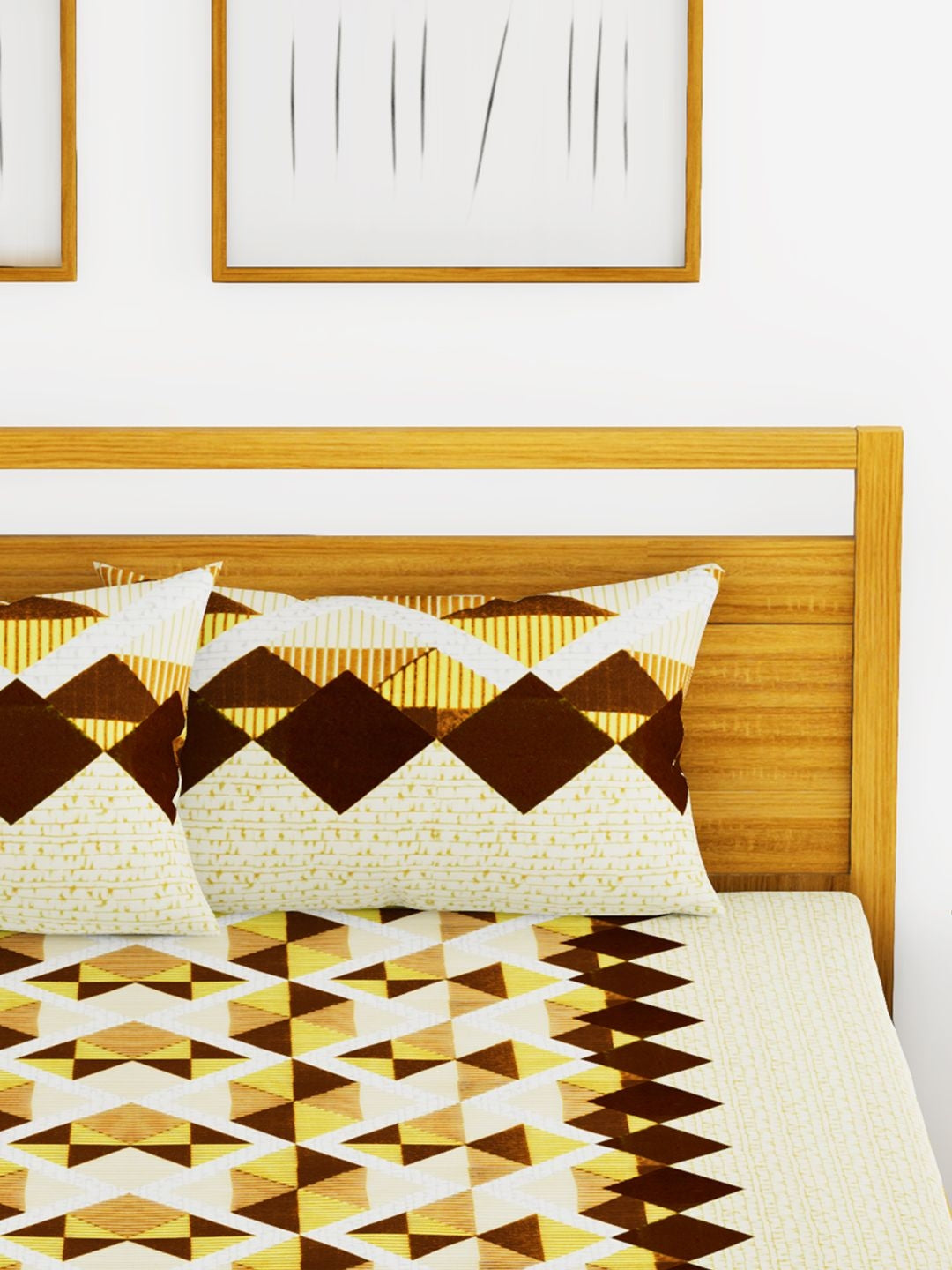 Essenza Cotton King Bed Sheet 220X254 CM in Brown Colour