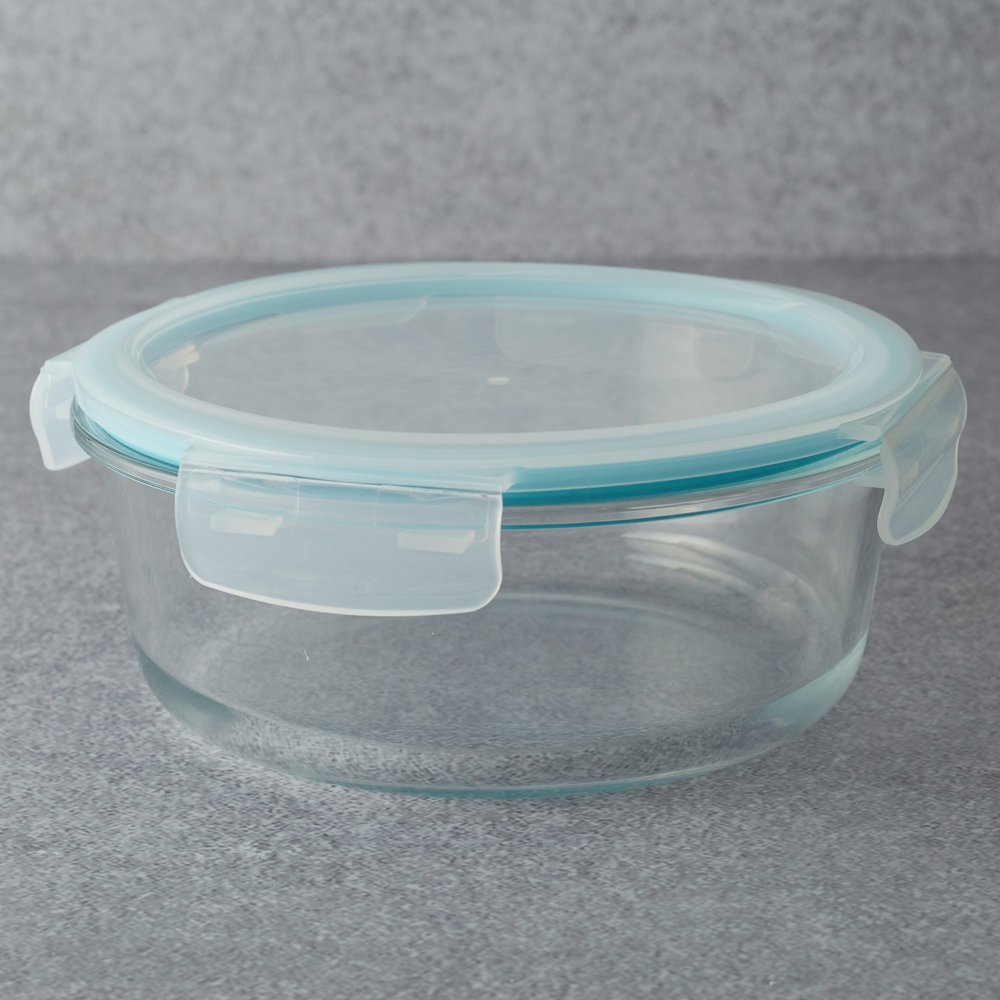 Robust Glass Round Container with PP Lid 1300ML in Transparent Colour
