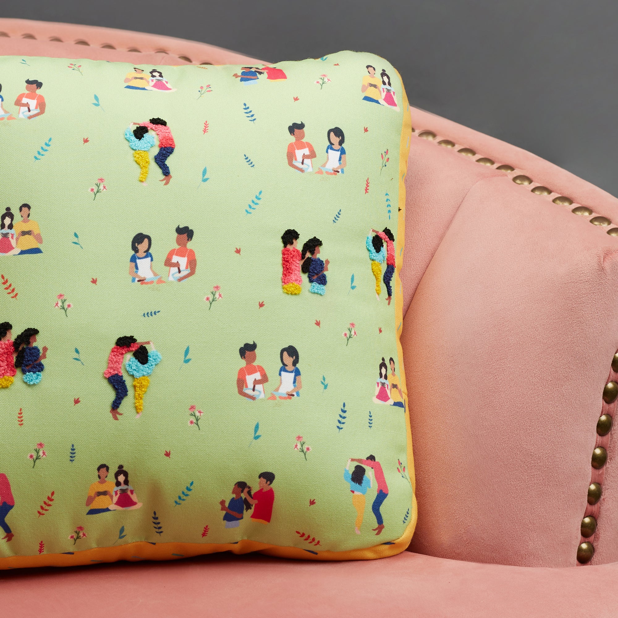 Good Life  Reversible Little Things Digital Printed Shaped Cushion 40x40 Cm in Navy Colour
