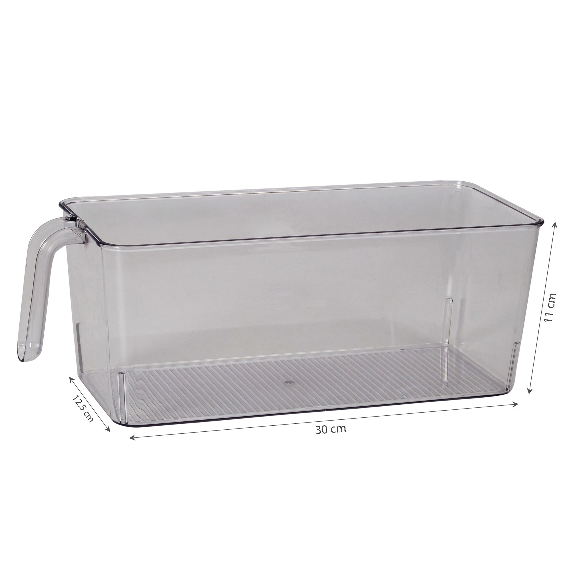 Robusto PET BPA Free Small Fridge Organizer with Front Handle in Transparent Colour