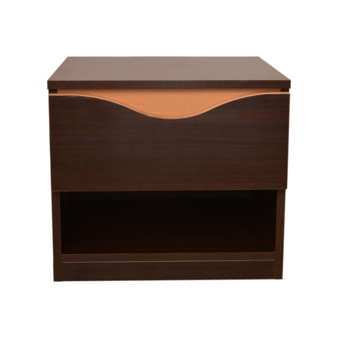 Swirl Night Stand in Dark Oak Colour