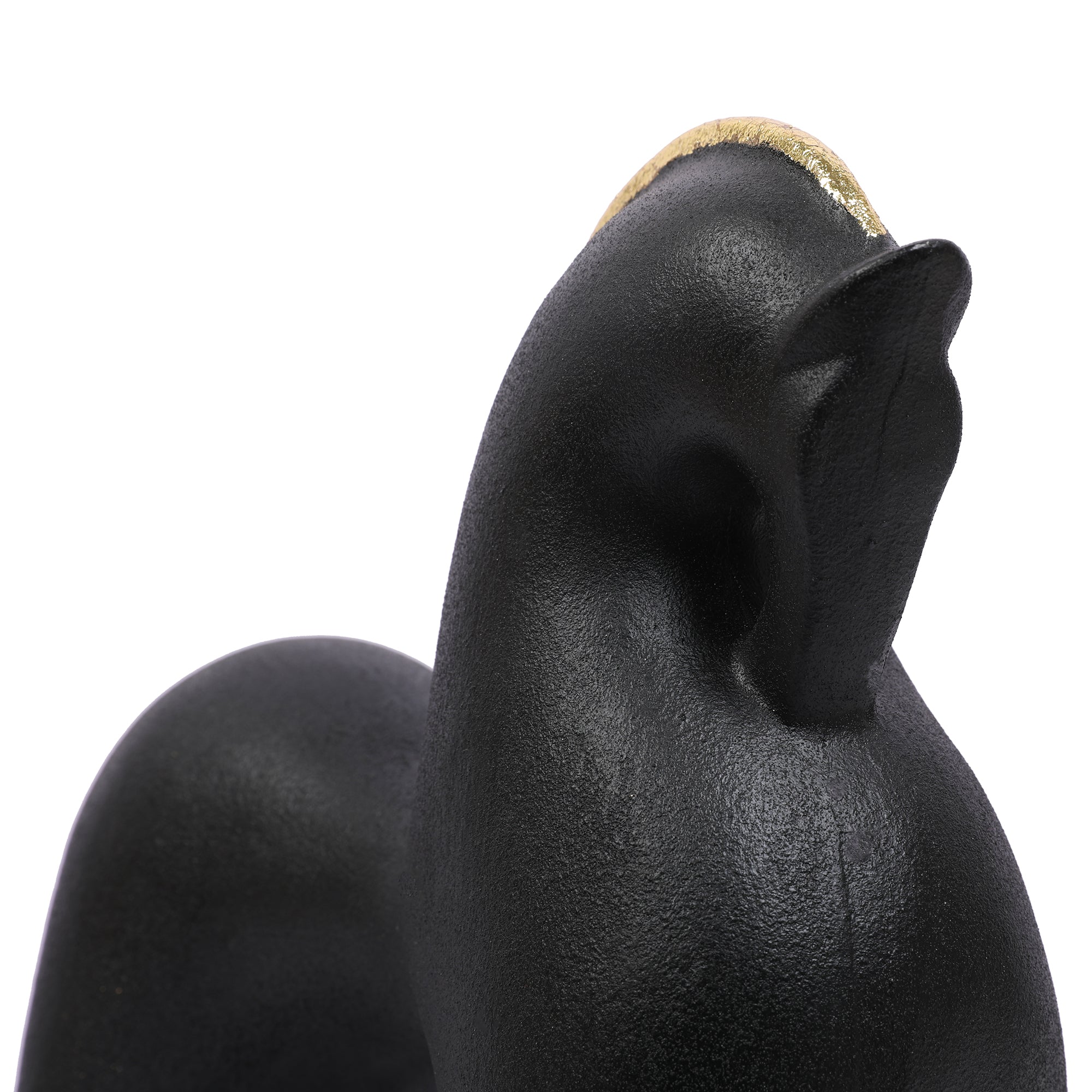 Miraya Contemporary Horse Polyresin Hand Finished Figurine Black 27cm by Living Essence