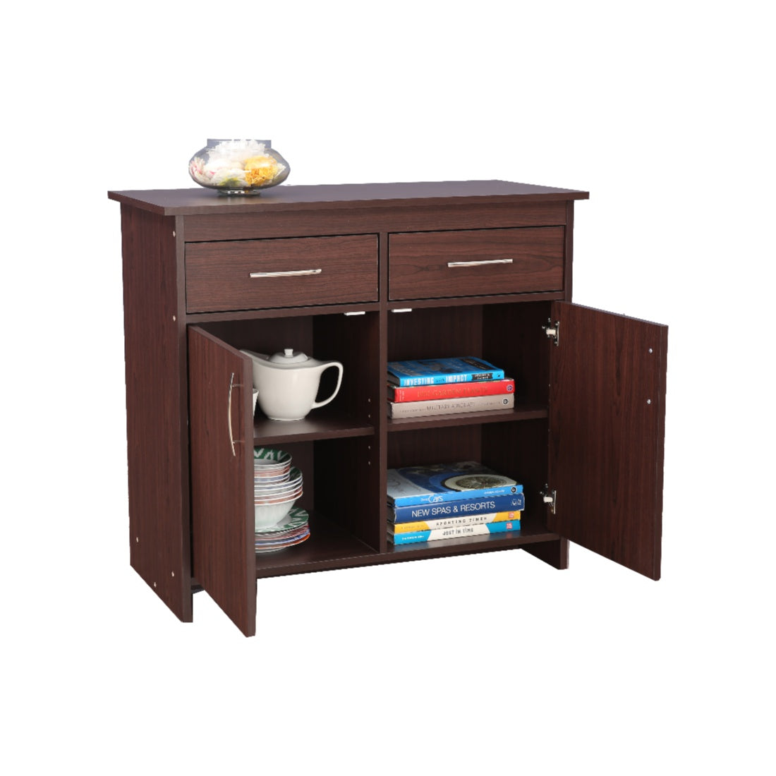 Albert Engineered Wood 2 Door Cabinet in Cherry Brown Colour
