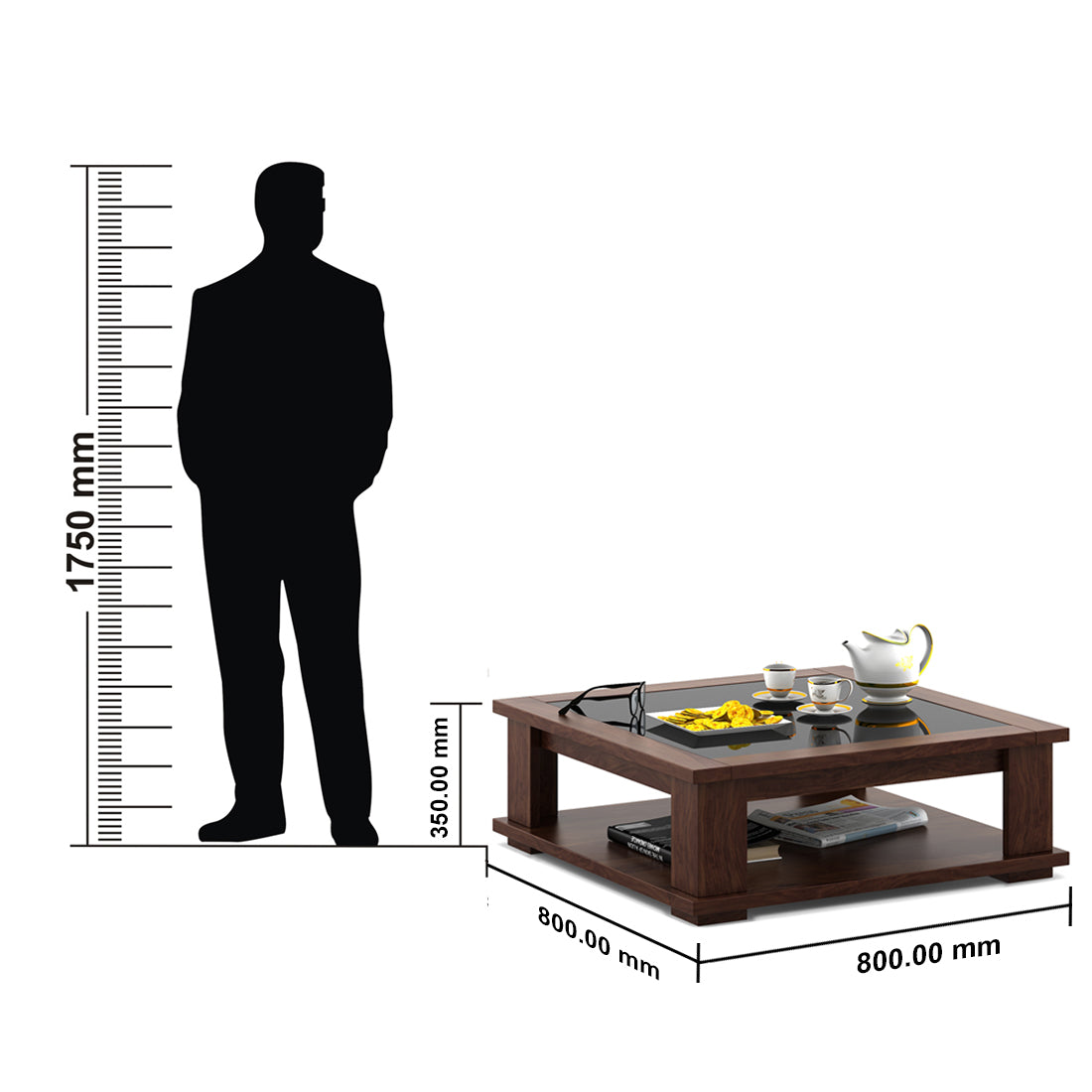 Antwerp  Center Table With Glass in Sheesham Colour
