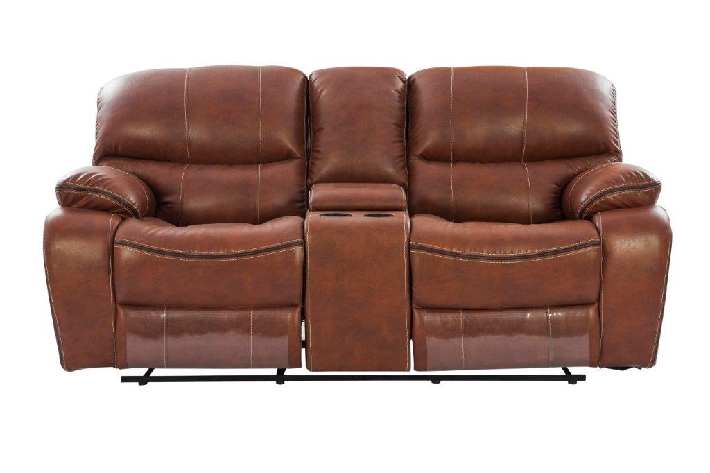 Tigris Leatherette Two Seater Recliner in Brown Colour