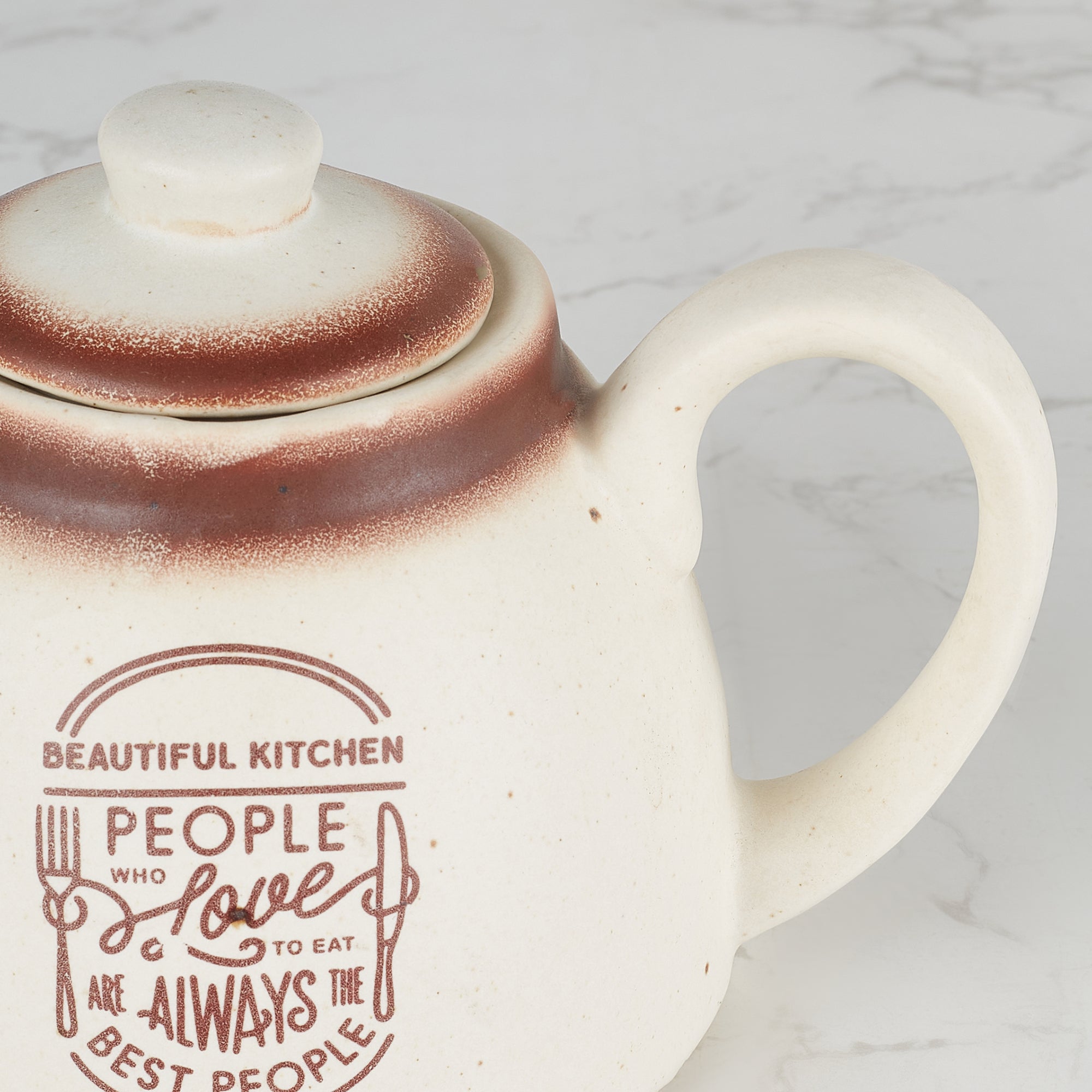 Beautiful Kitchen Studio Pottery Stoneware Tea Pot in Beige Colour