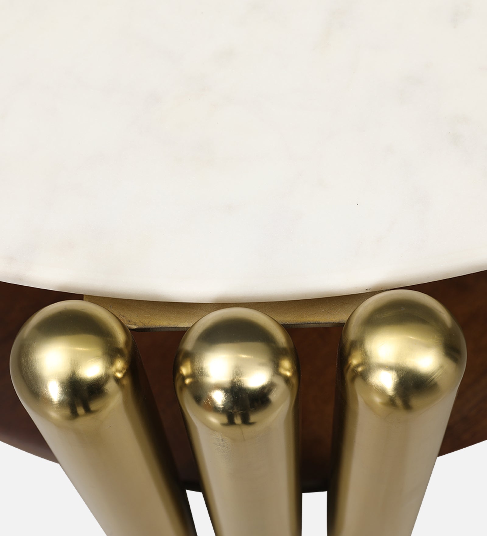 Regalia Marble Top Center Table in White & Gold Colour
