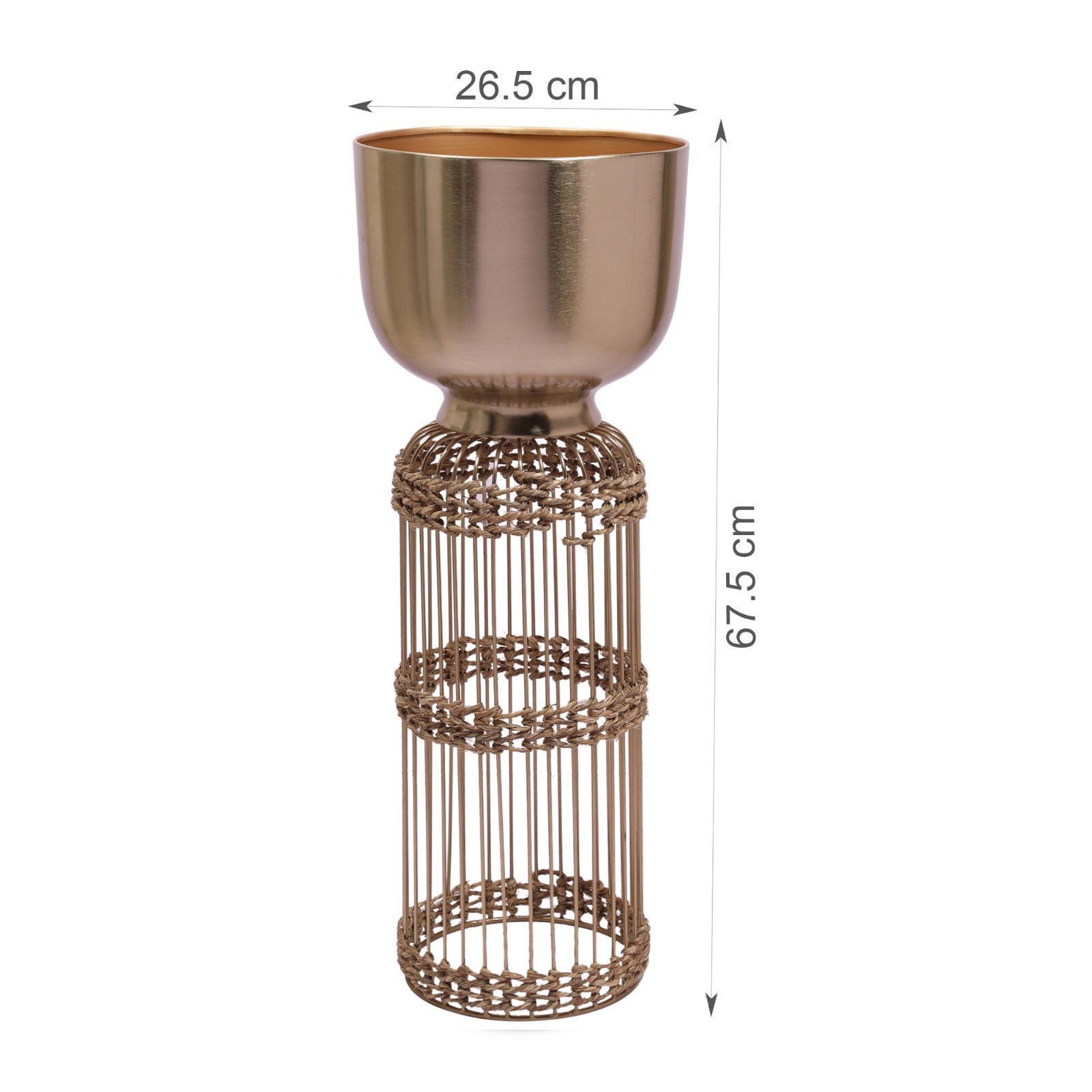 Cosmos Metal Planter 66 cm in Gold Colour