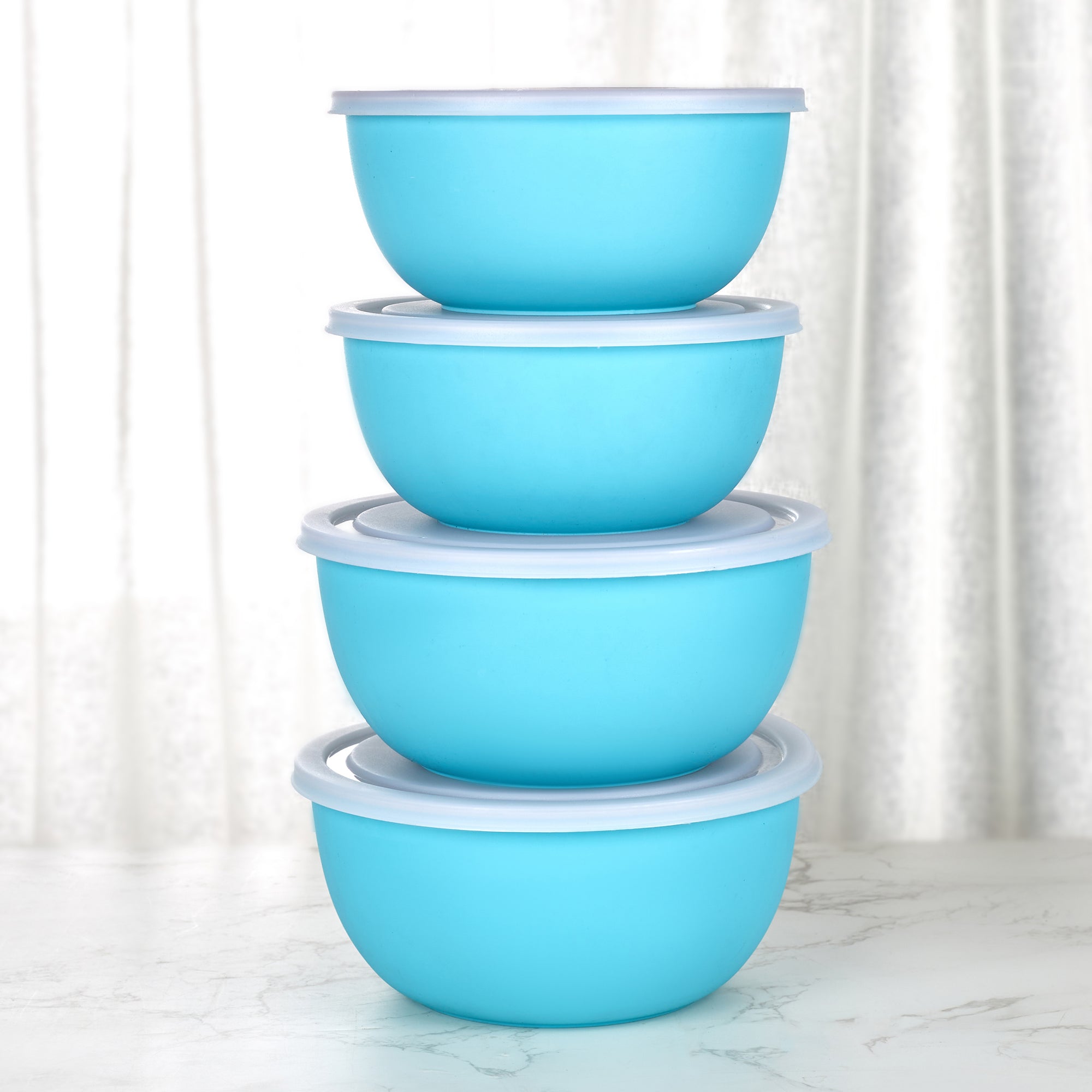 Fiesta Stainless Steel Microsafe Bowl Set of 4 in Teal Colour