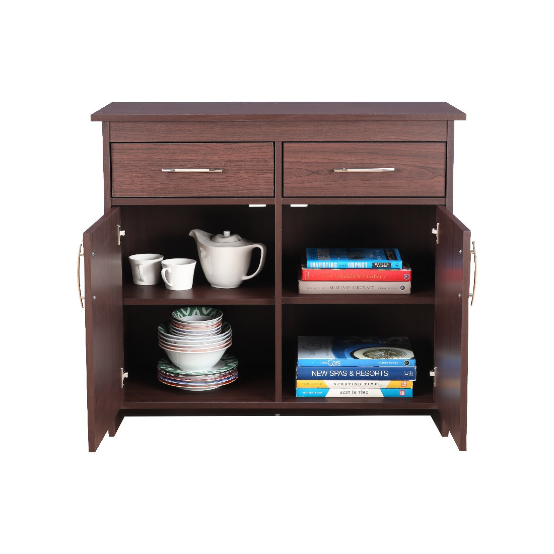 Albert Engineered Wood 2 Door Cabinet in Cherry Brown Colour