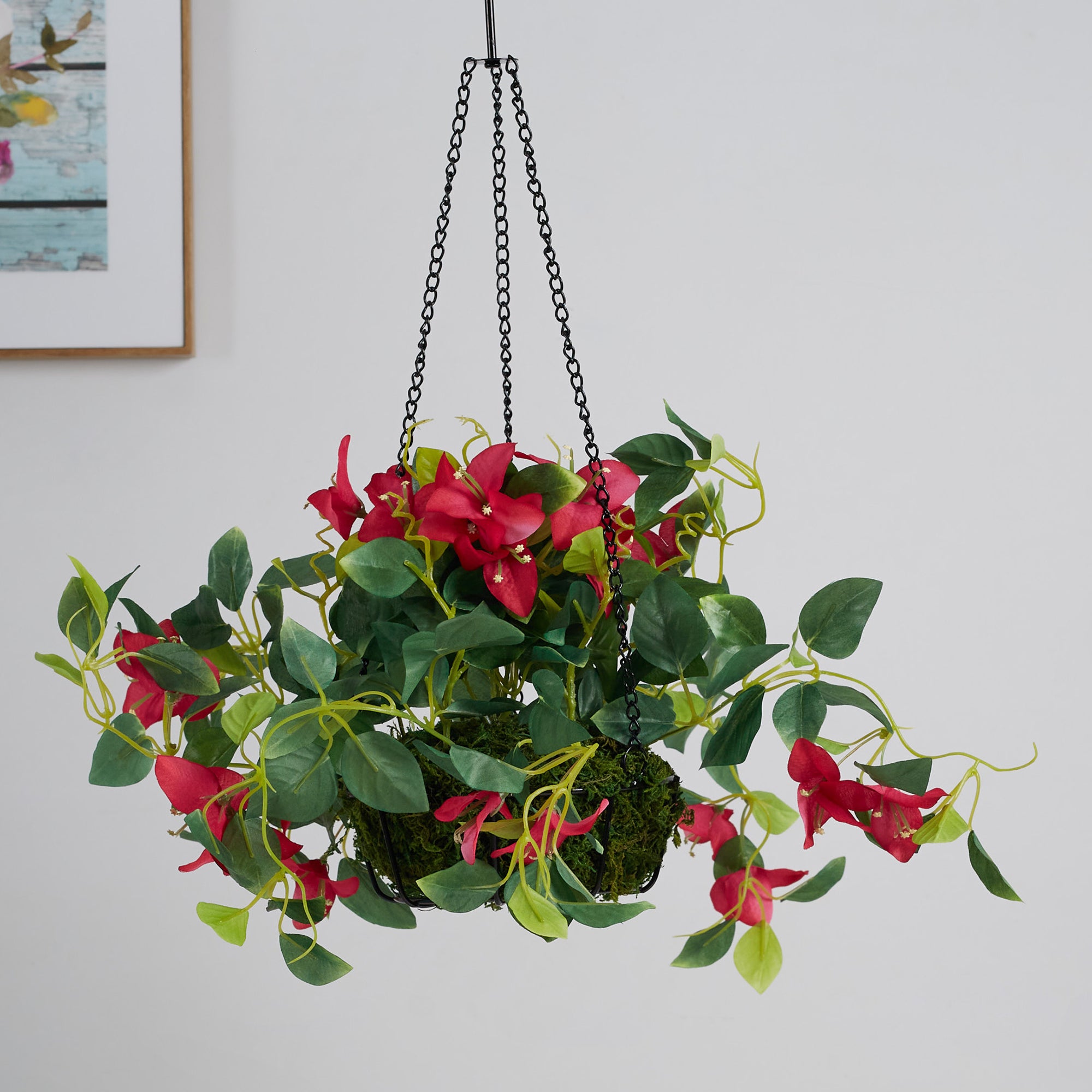 Ilana Faux Hanging Bougainvillea With Pot 54 Cm in Fuschia Colour
