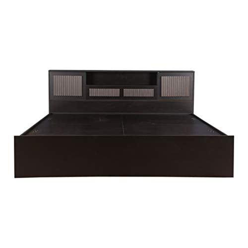 Tiago Engineered Wood Box Storage King Size Bed in Wenge Colour