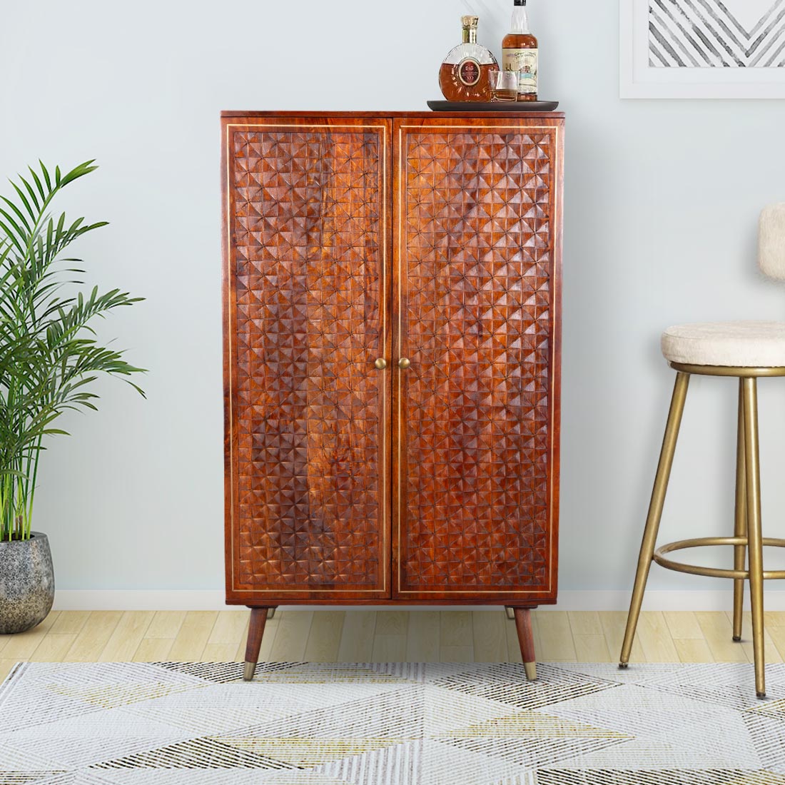 Phoolkari Bar Unit in Honey Colour