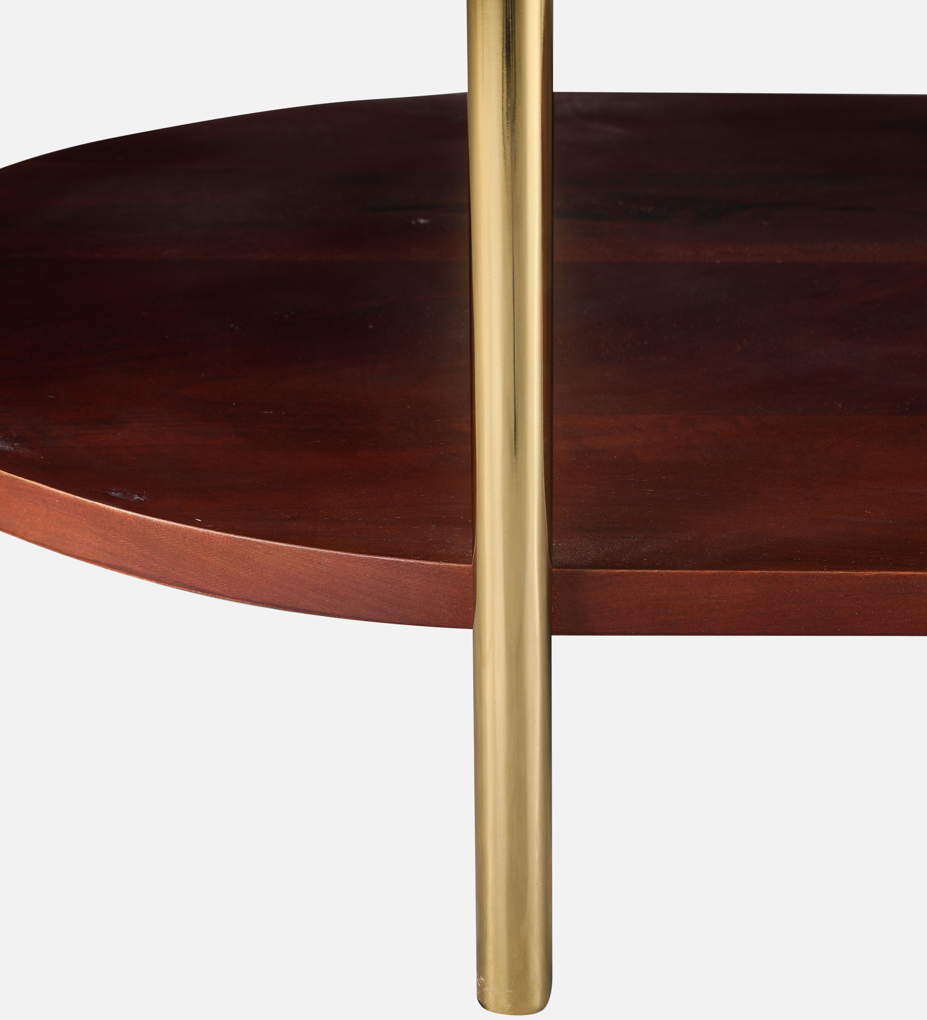 Amira Marble & Wood Center Table in White & Walnut Colour