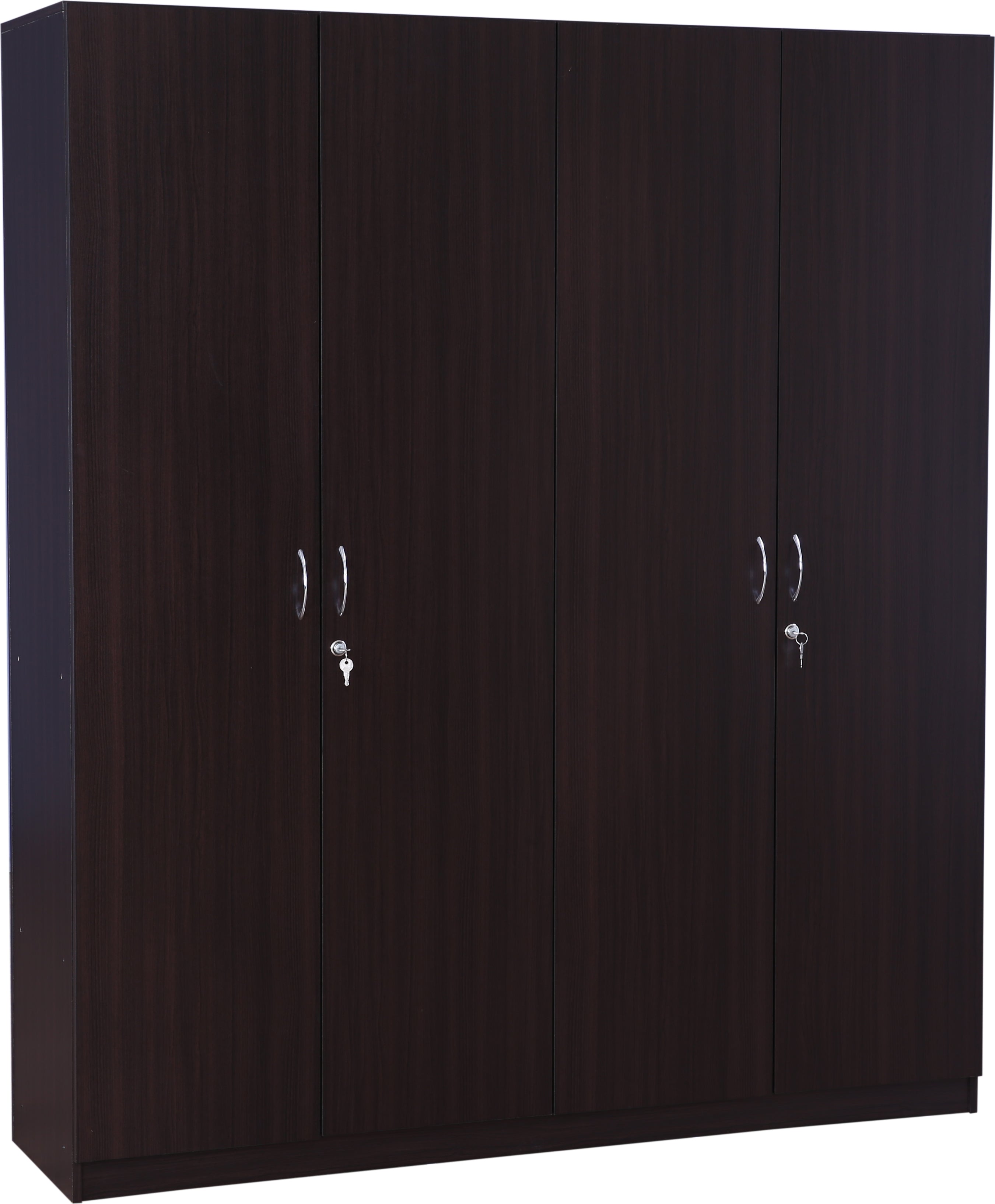 Willy Engineered Wood 4 door wardrobe in Walnut Colour