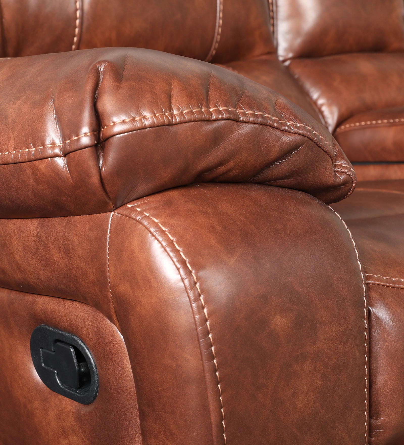 Urbano Leather Fabric Two Seater Recliner in Brown Colour