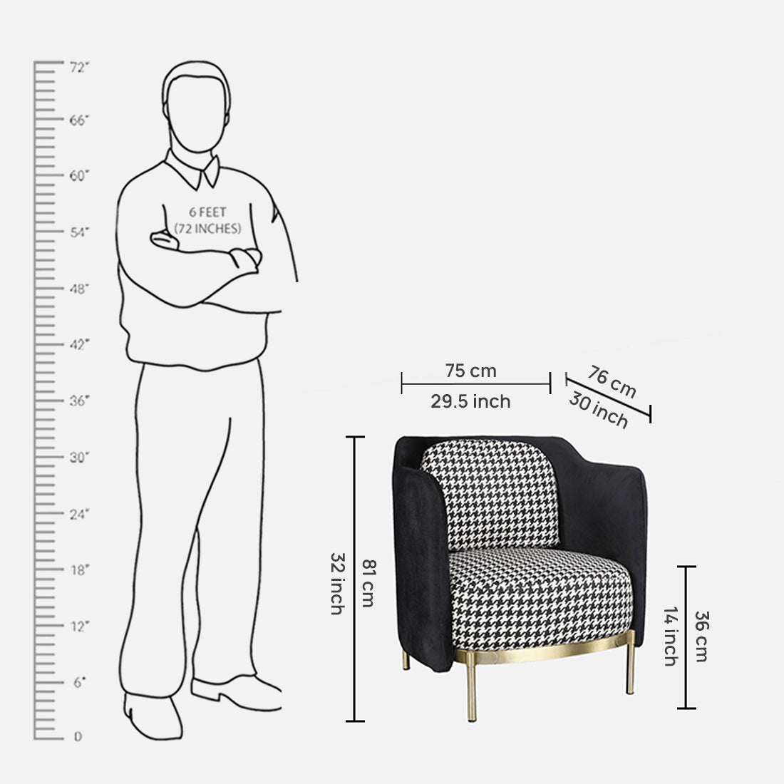 Gala Fabric Accent Chair in Grey Colour