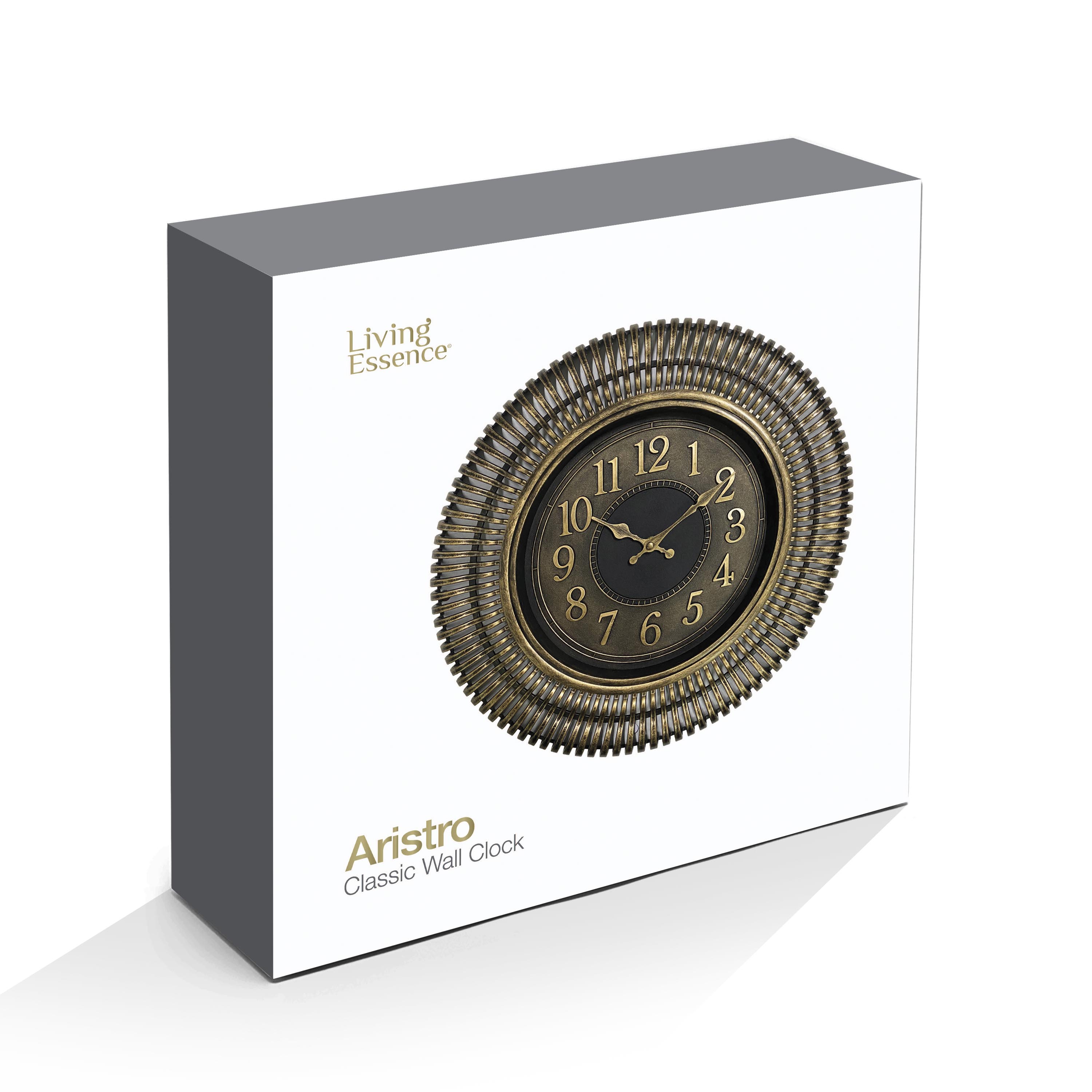 Aristo Geometric Rim Classic Wall Clock, Diameter 40cm in Bronze Colour