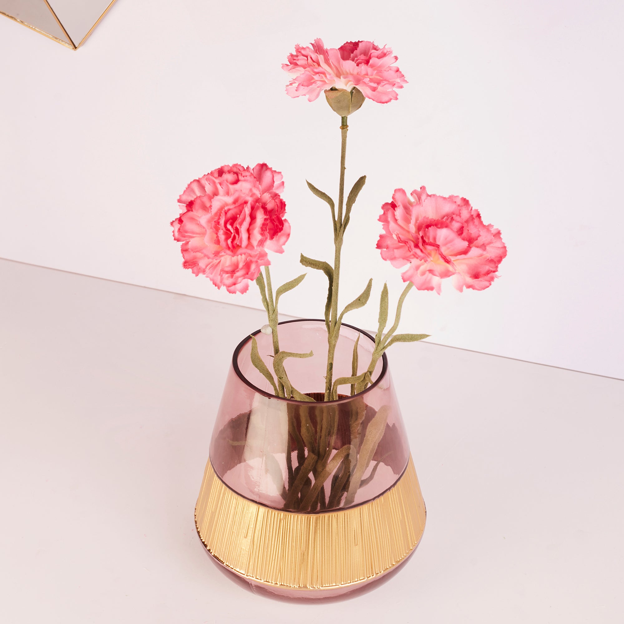 Alena Oval Glass Vase 17Cm in Blush Colour