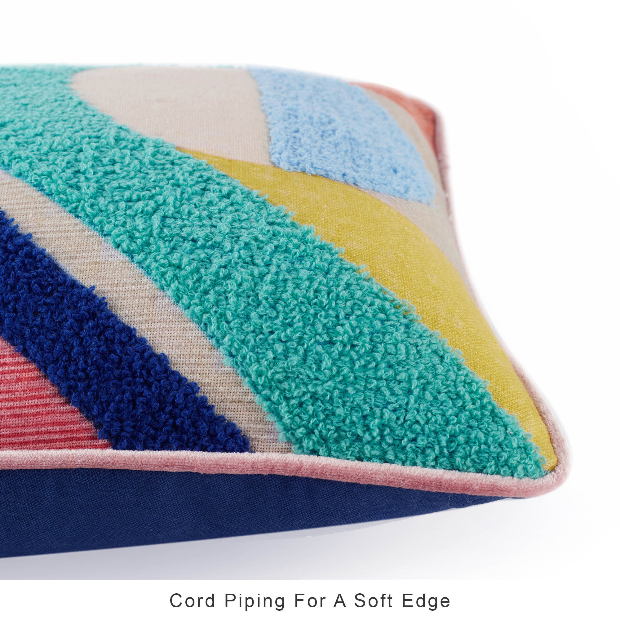 Pop Modern  Crewel Embroidered Cushion Cover 35x50 Cm in Multi Colour