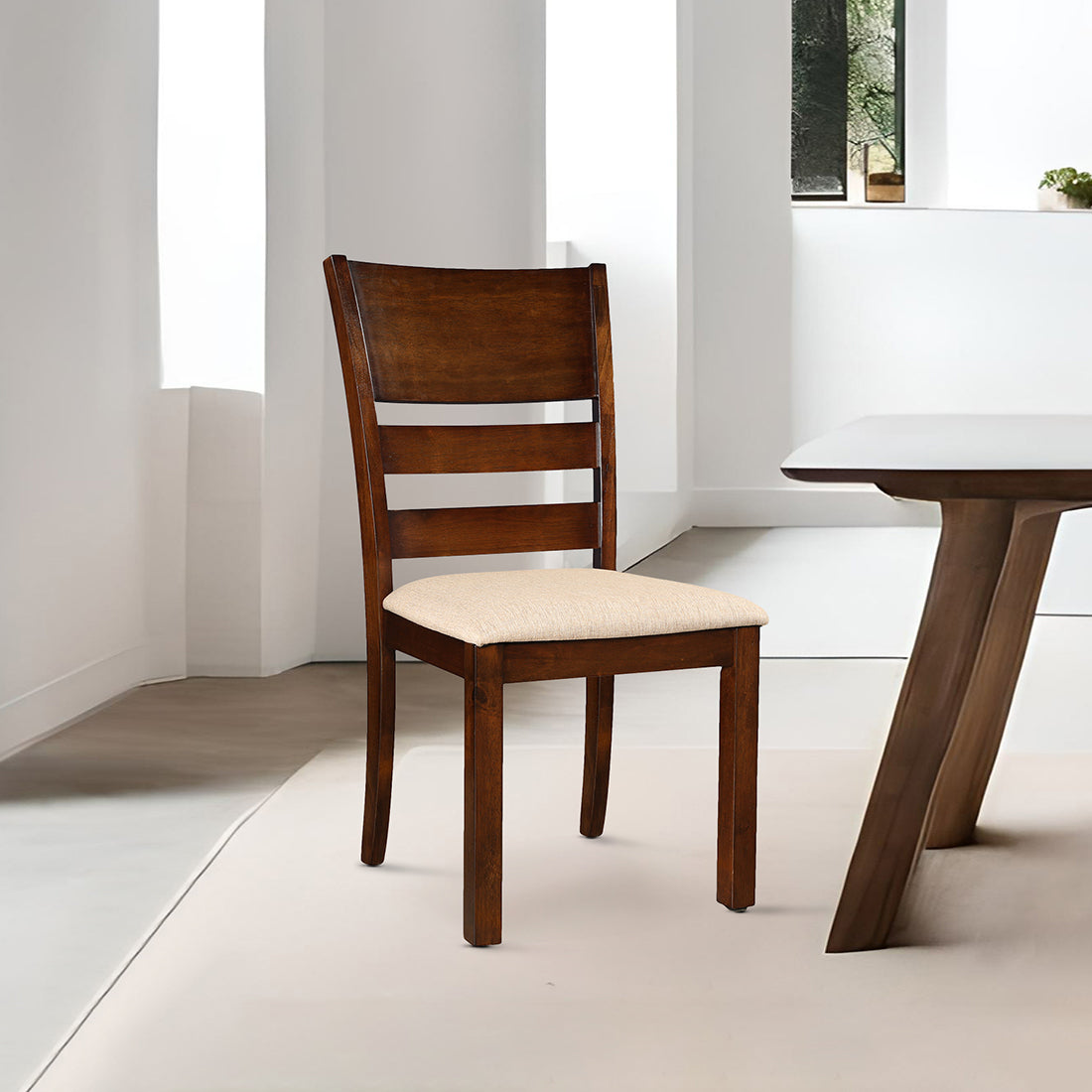 Shore Rubber Wood Dining Chair Set Of 2 in Rio Brown Colour