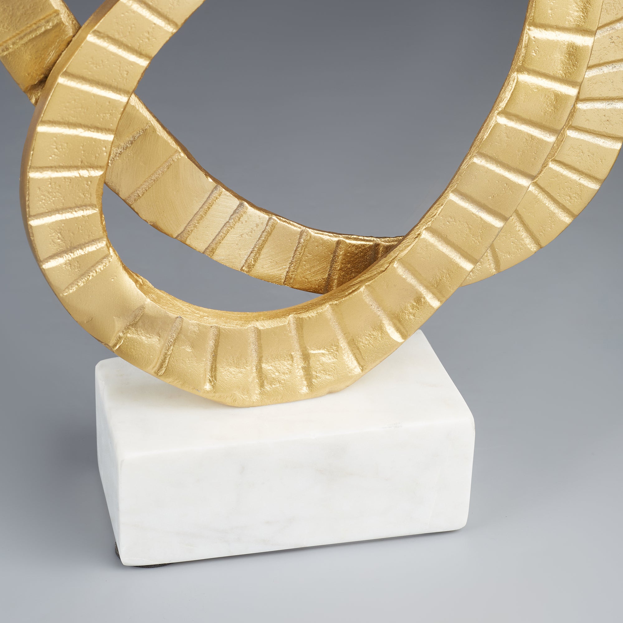 Venice Aluminium Dual Rings Table Decor 25x7x43 Cm in Gold Colour