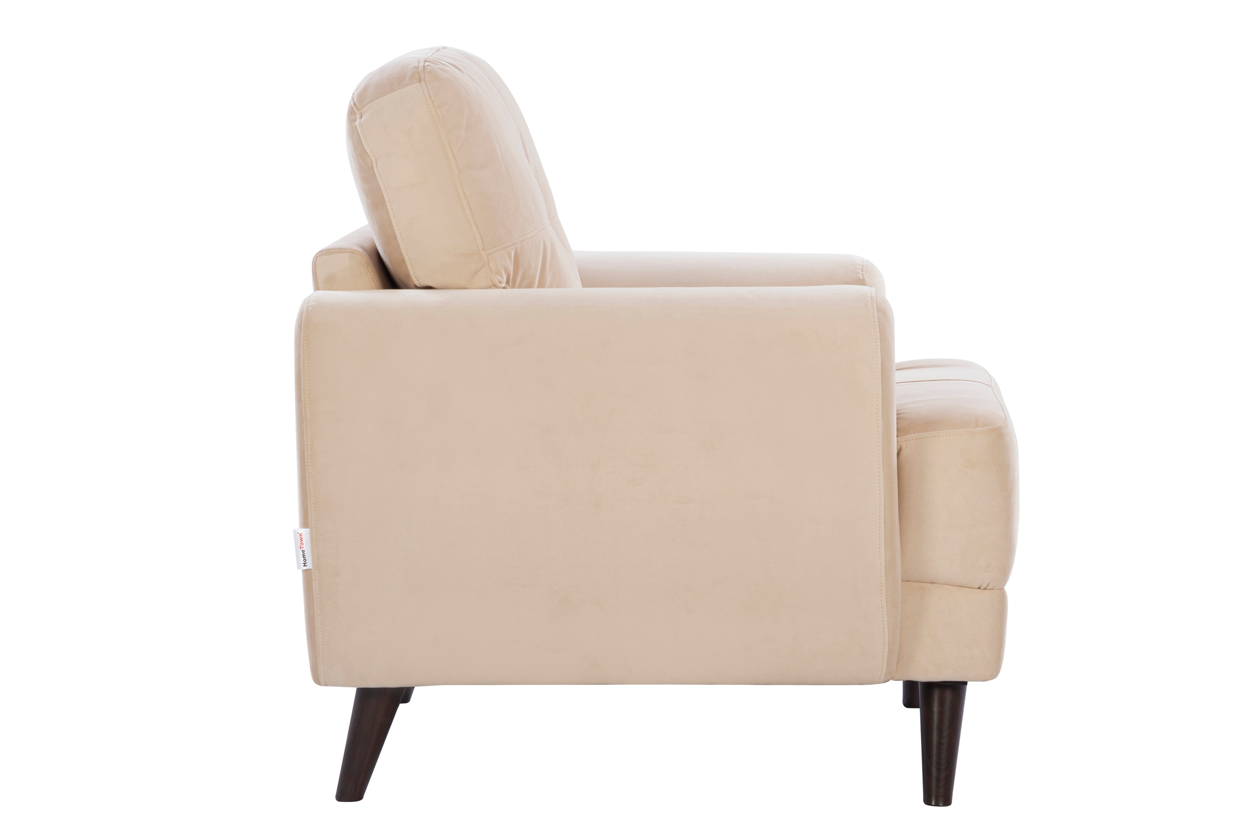 Riga Fabric 1 Seater Sofa in Beige Colour