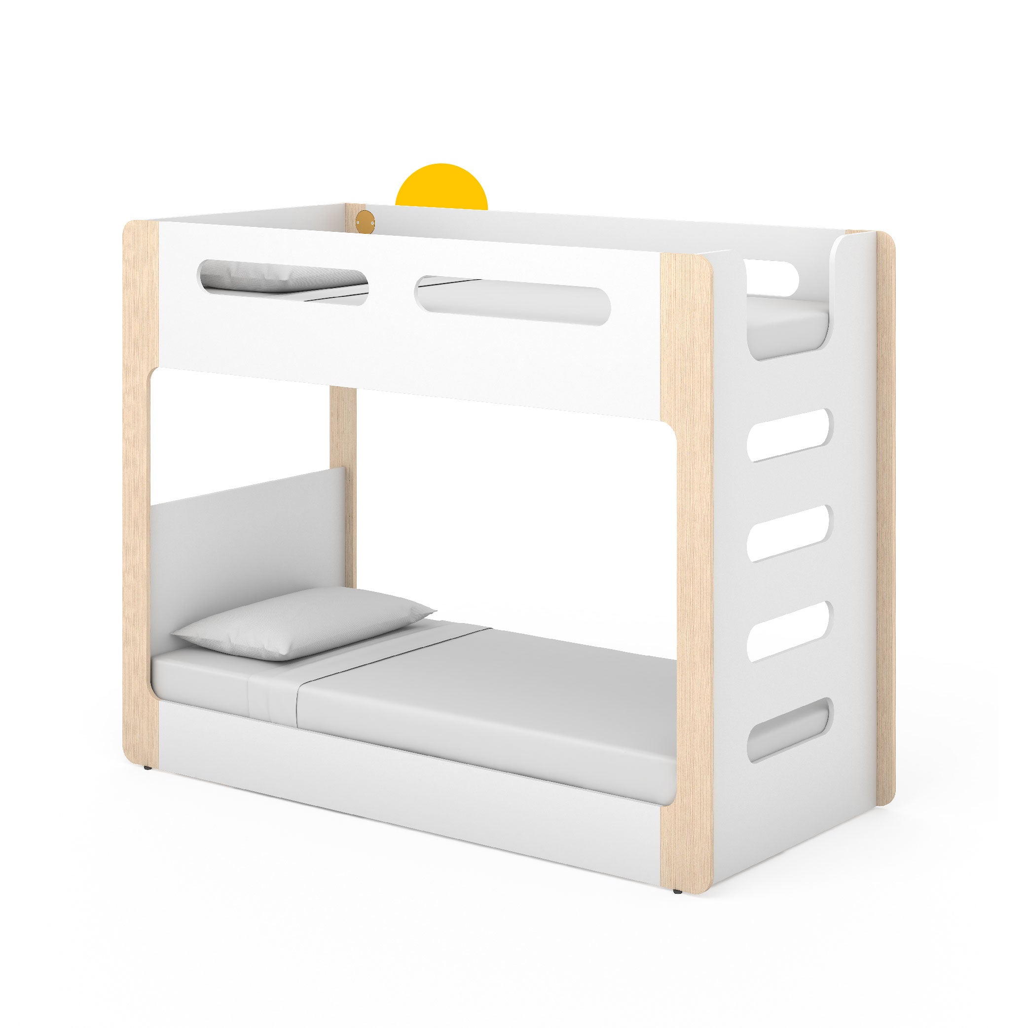 Double Decker Engineered Wood Bunk Bed in Pearly White Colour