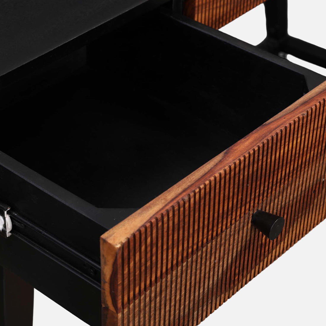 Sven Sheesham Wood(Rosewood) Study Table in Natural Sheesham & Black Colour