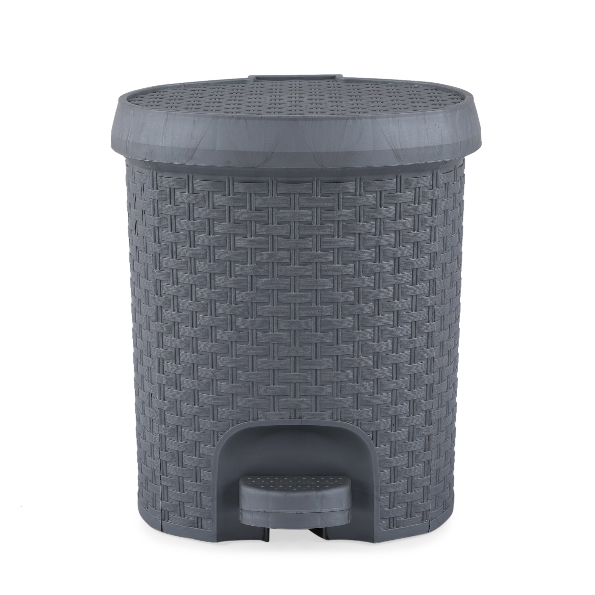 Java Plastic Pedal Dustbin with Inner Bucket 8 Ltr in Grey Colour