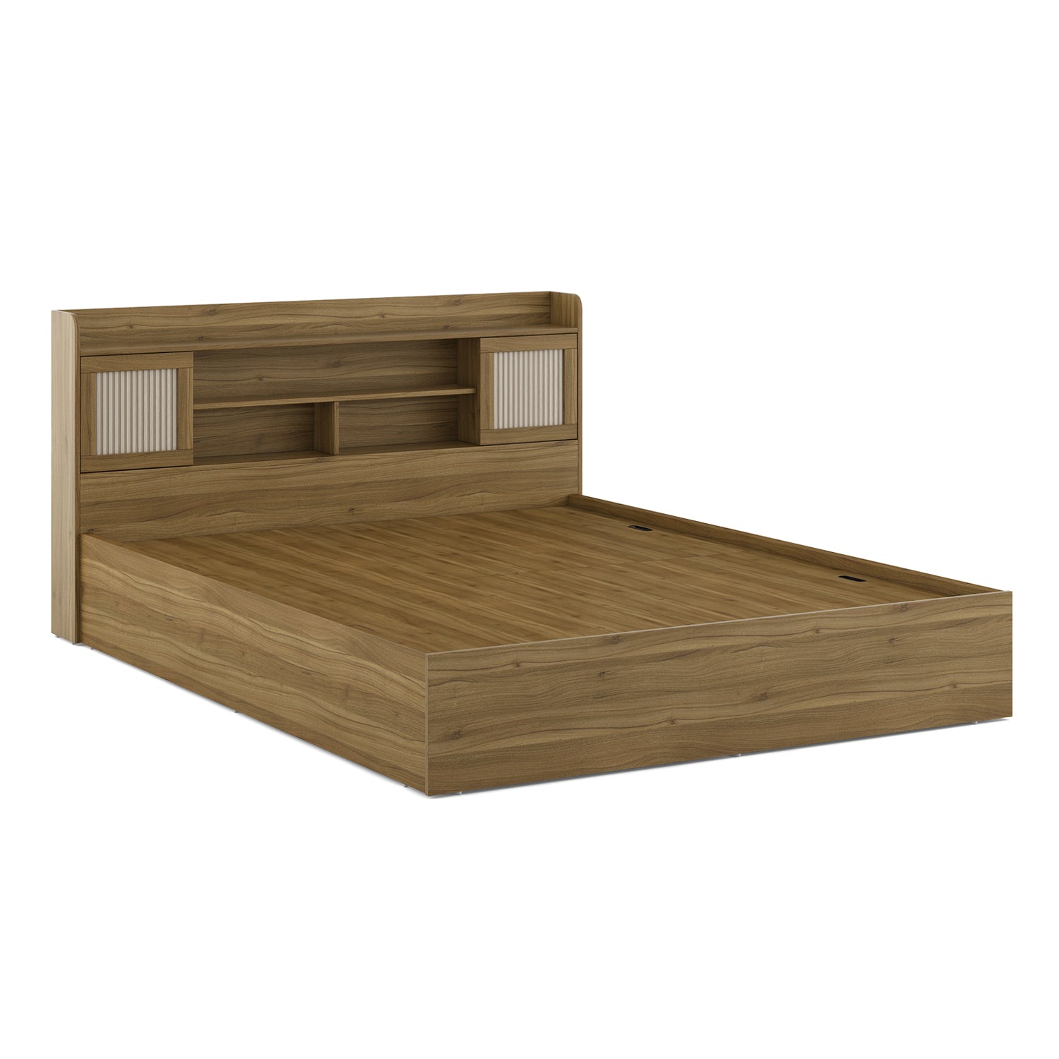 Diago Queen Bed Box Storage with Four Door Wardrobe Set