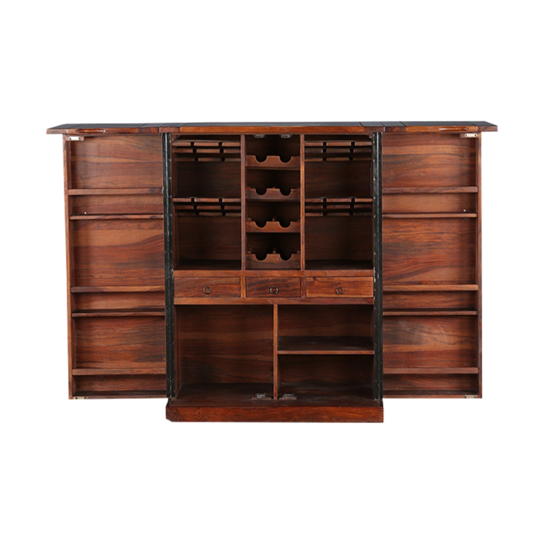 Woodrow Sheesham Wood(Rosewood) Bar Cabinet in HONEY Colour