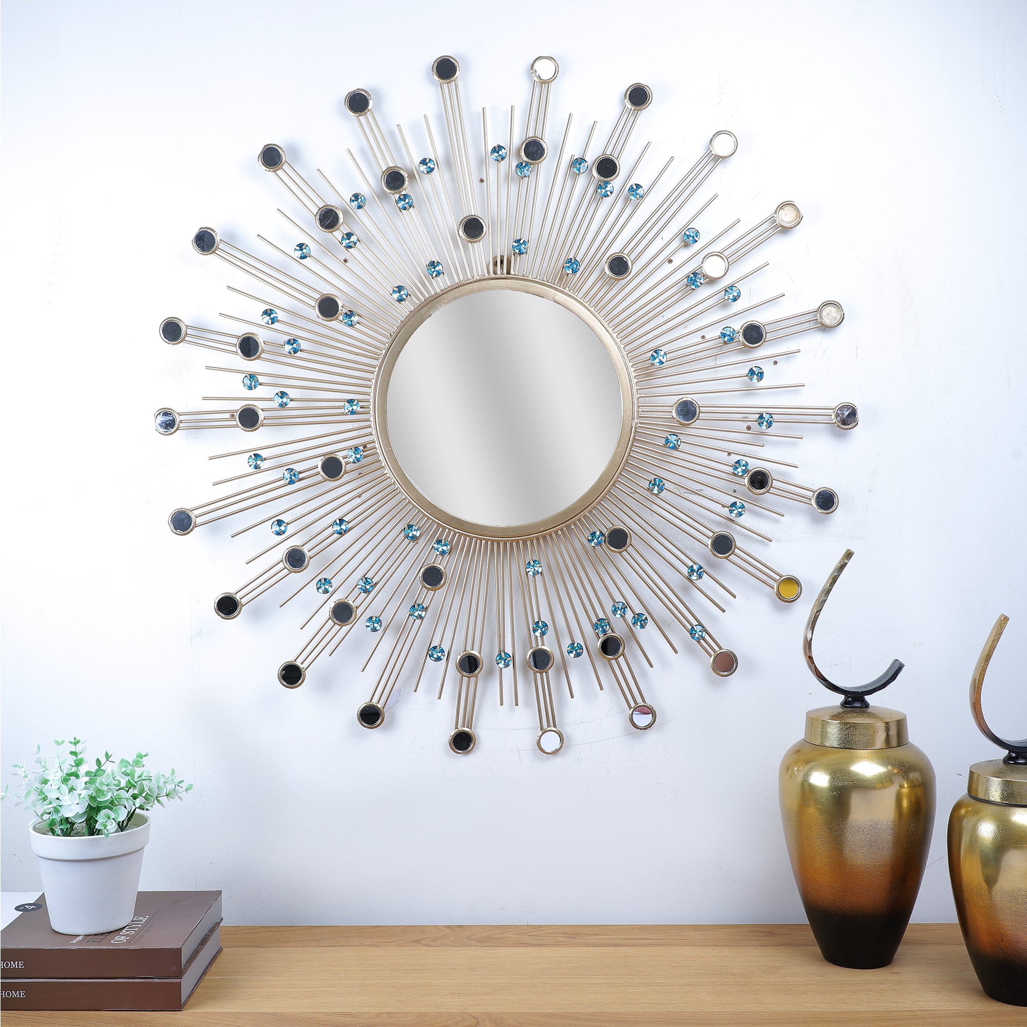 Glamor Iron Mirror in Gold Colour